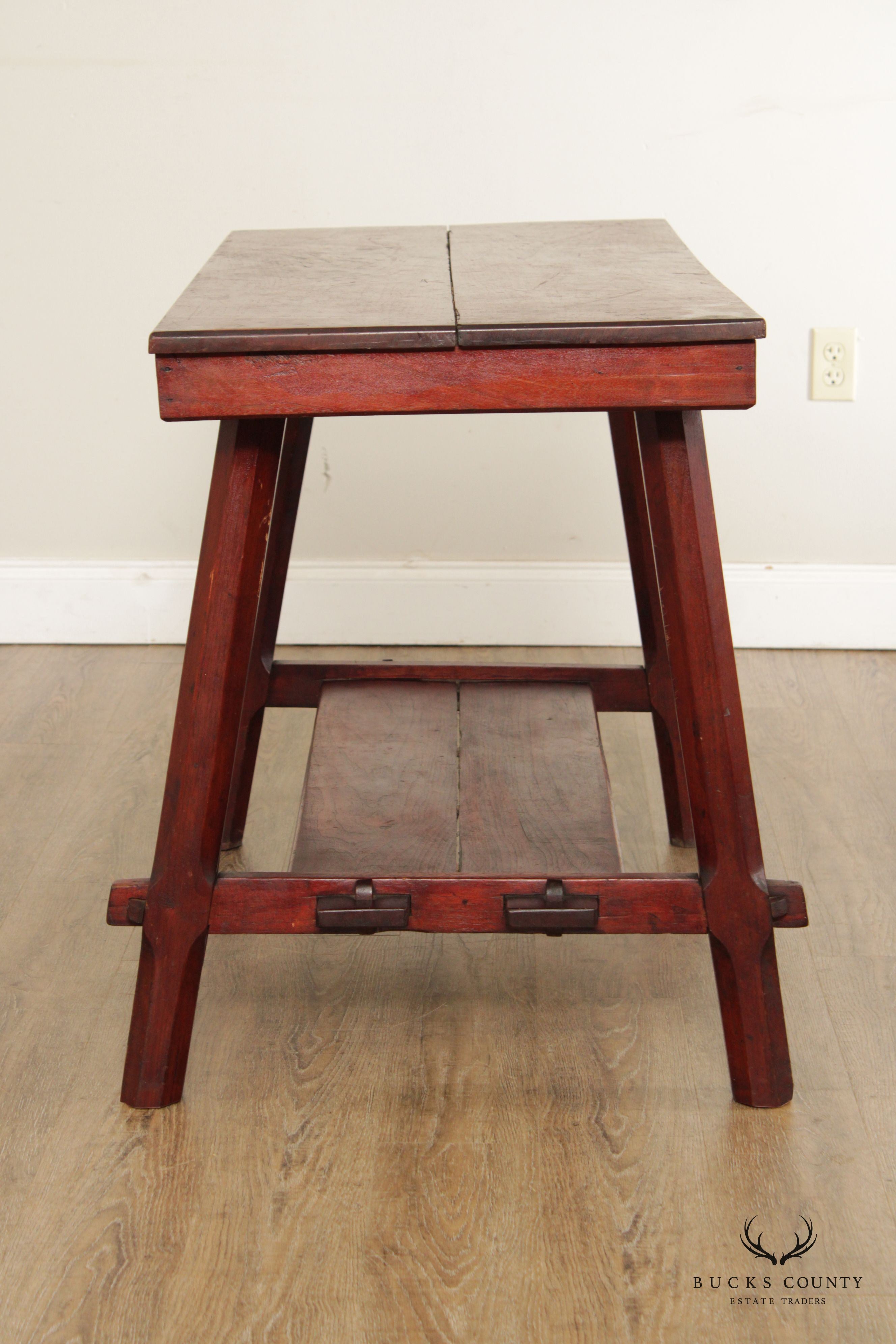Arts & Crafts Antique Two-Tier Library or Work Table