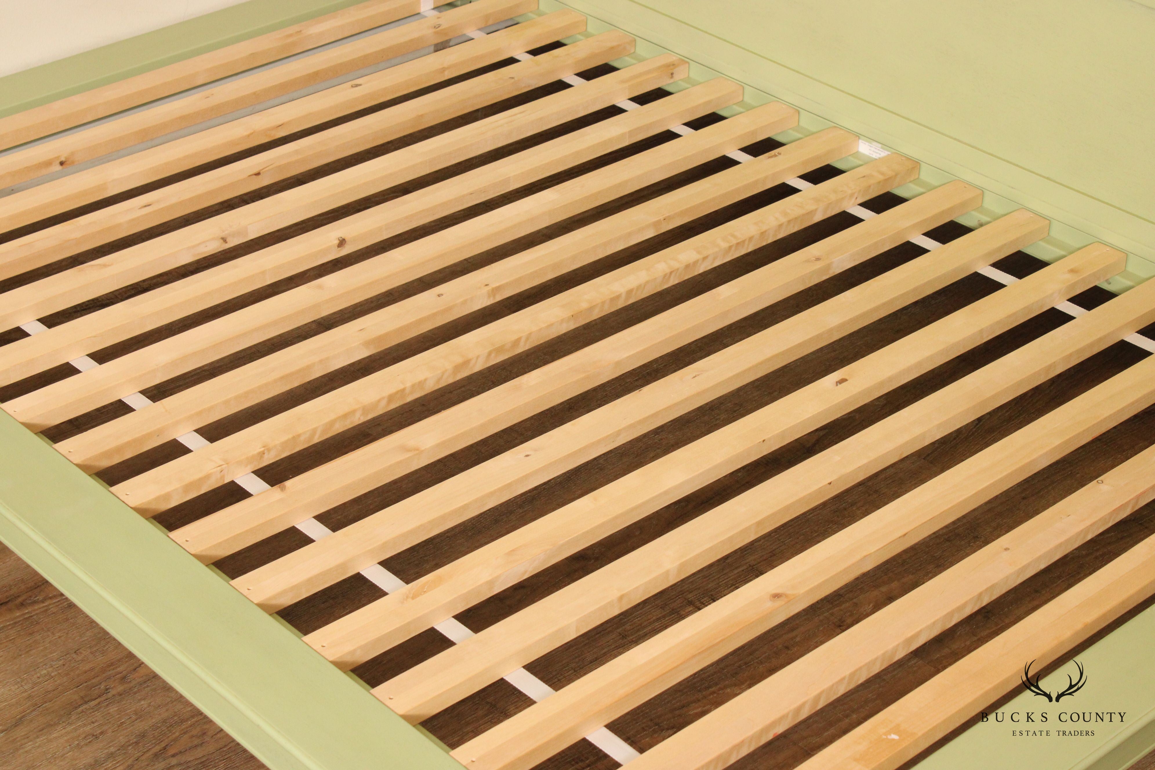 Pottery Barn Teen Green Painted King Size Platform Bed