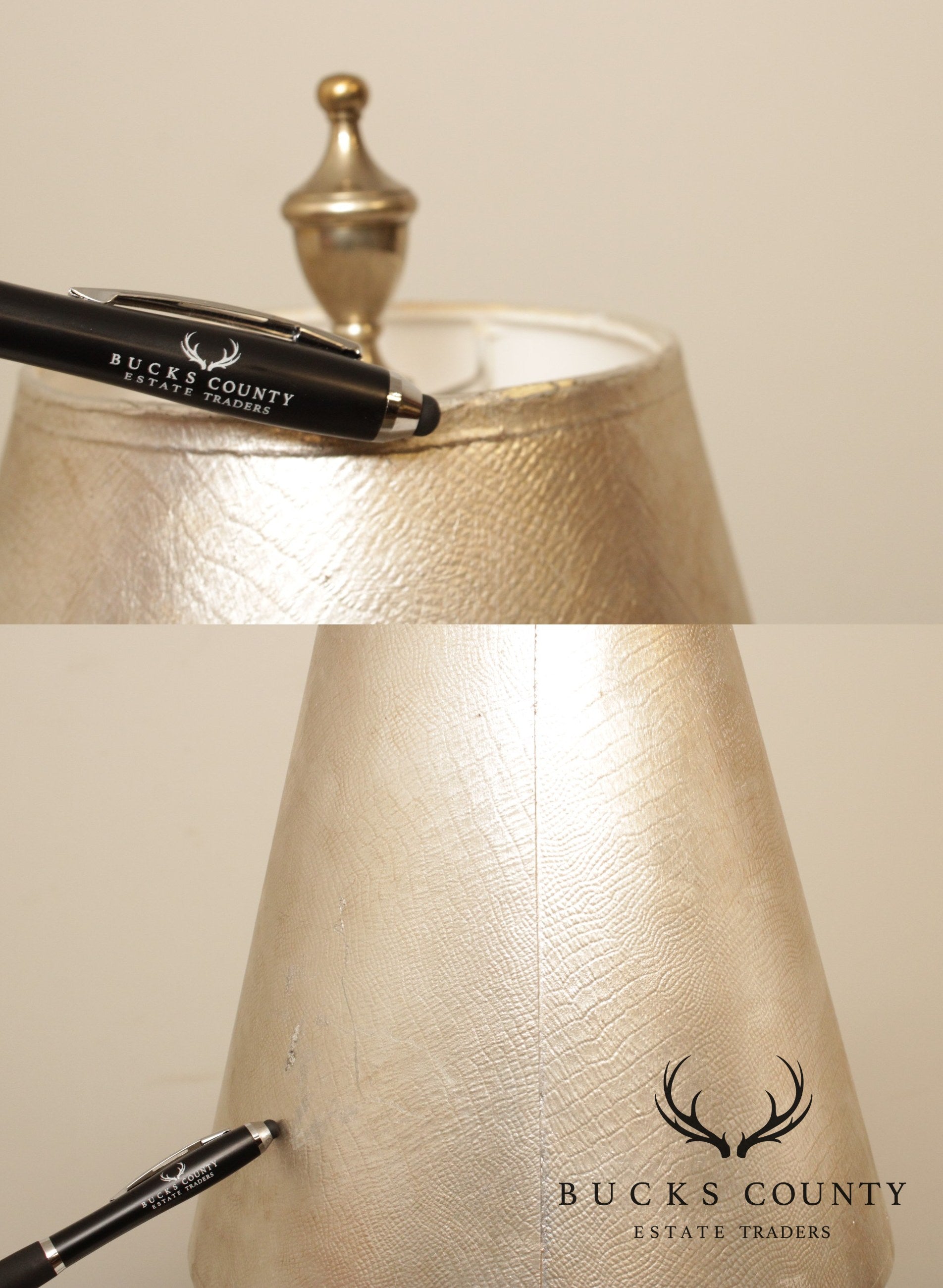 Rococo Style Pair Silvered Brass Candlestick Table Lamps