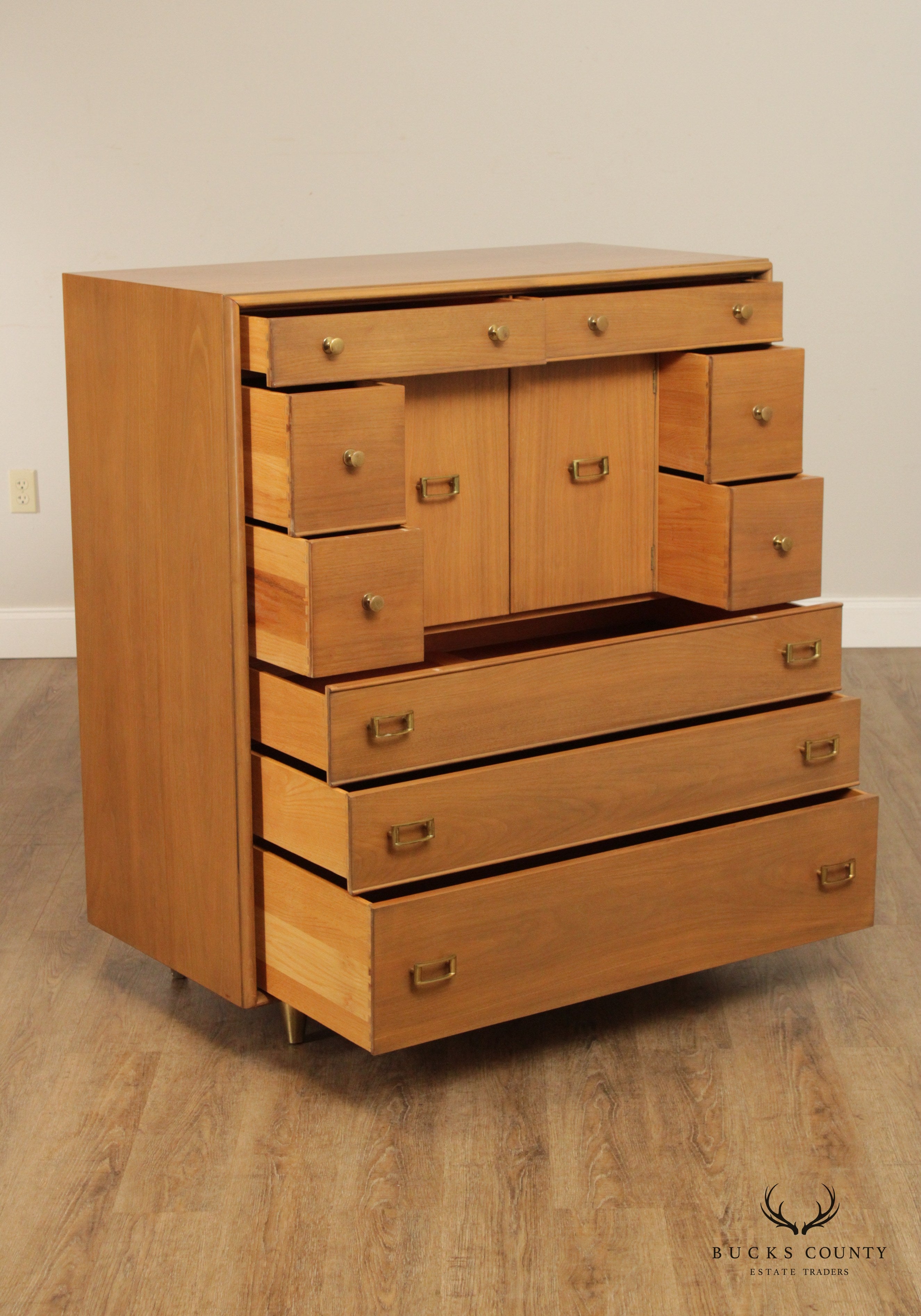 Johnson Furniture Paul Frankl Mid Century Modern High Chest