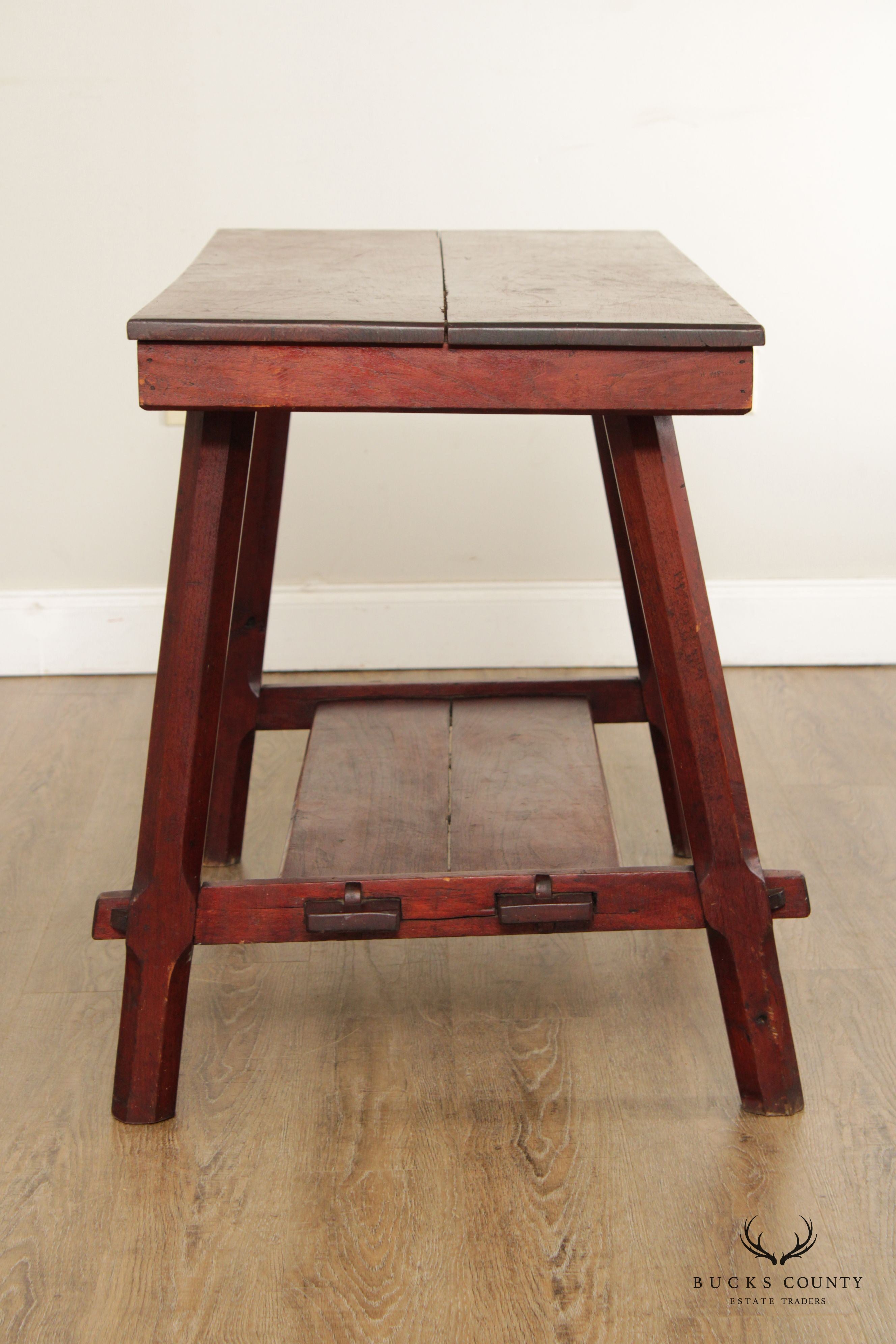 Arts & Crafts Antique Two-Tier Library or Work Table