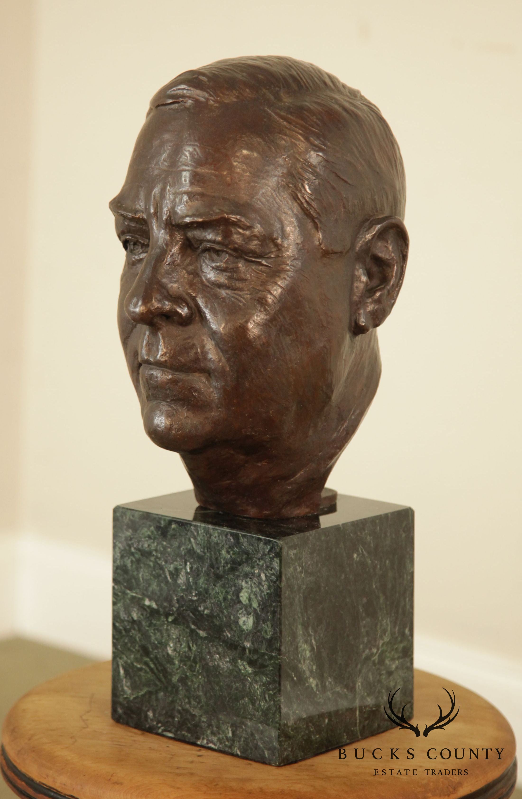 Lawrence Ludtke 1990s Male Bronze Bust