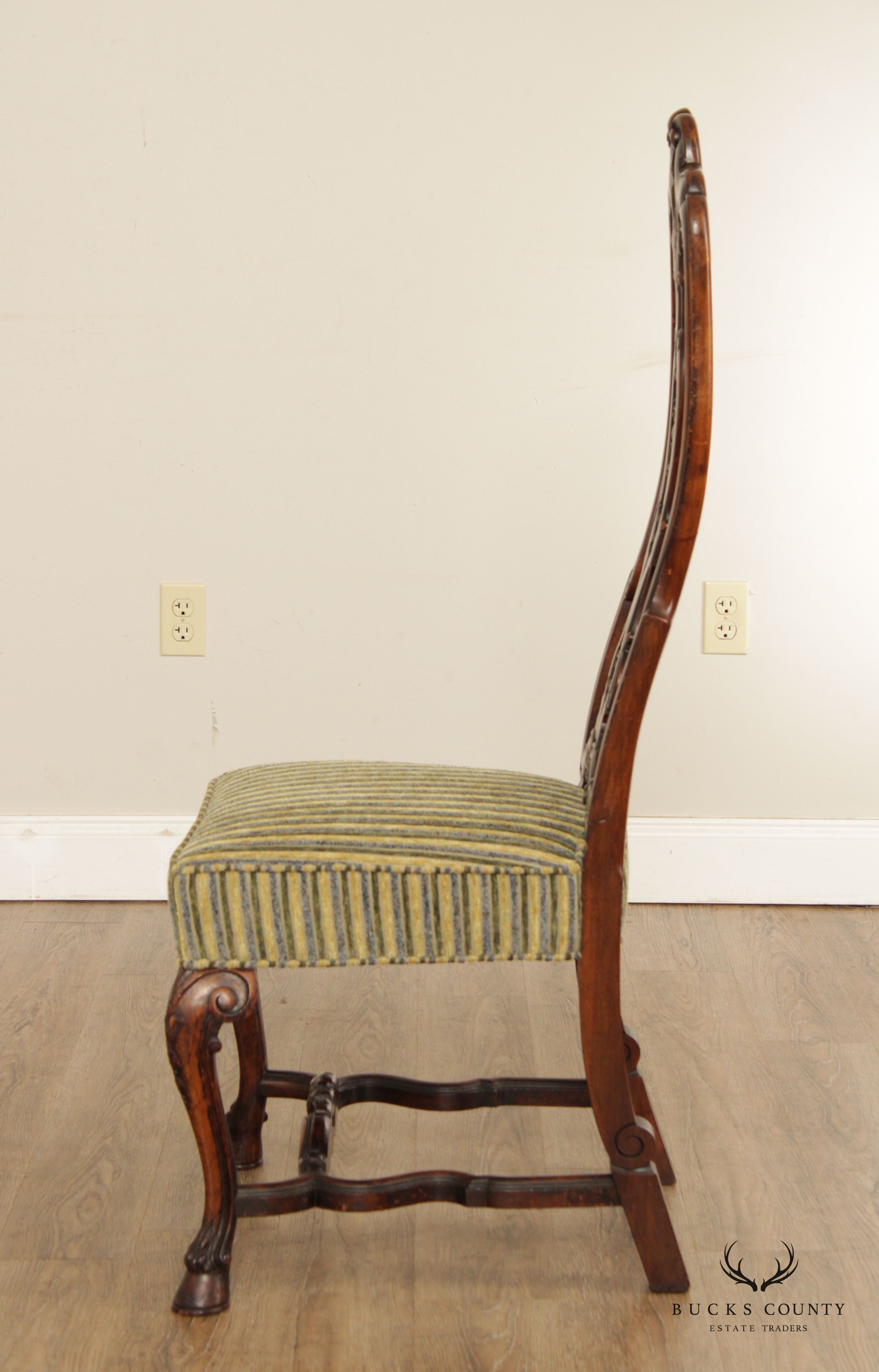 Portuguese Rococo Style Carved Dining Side Chair