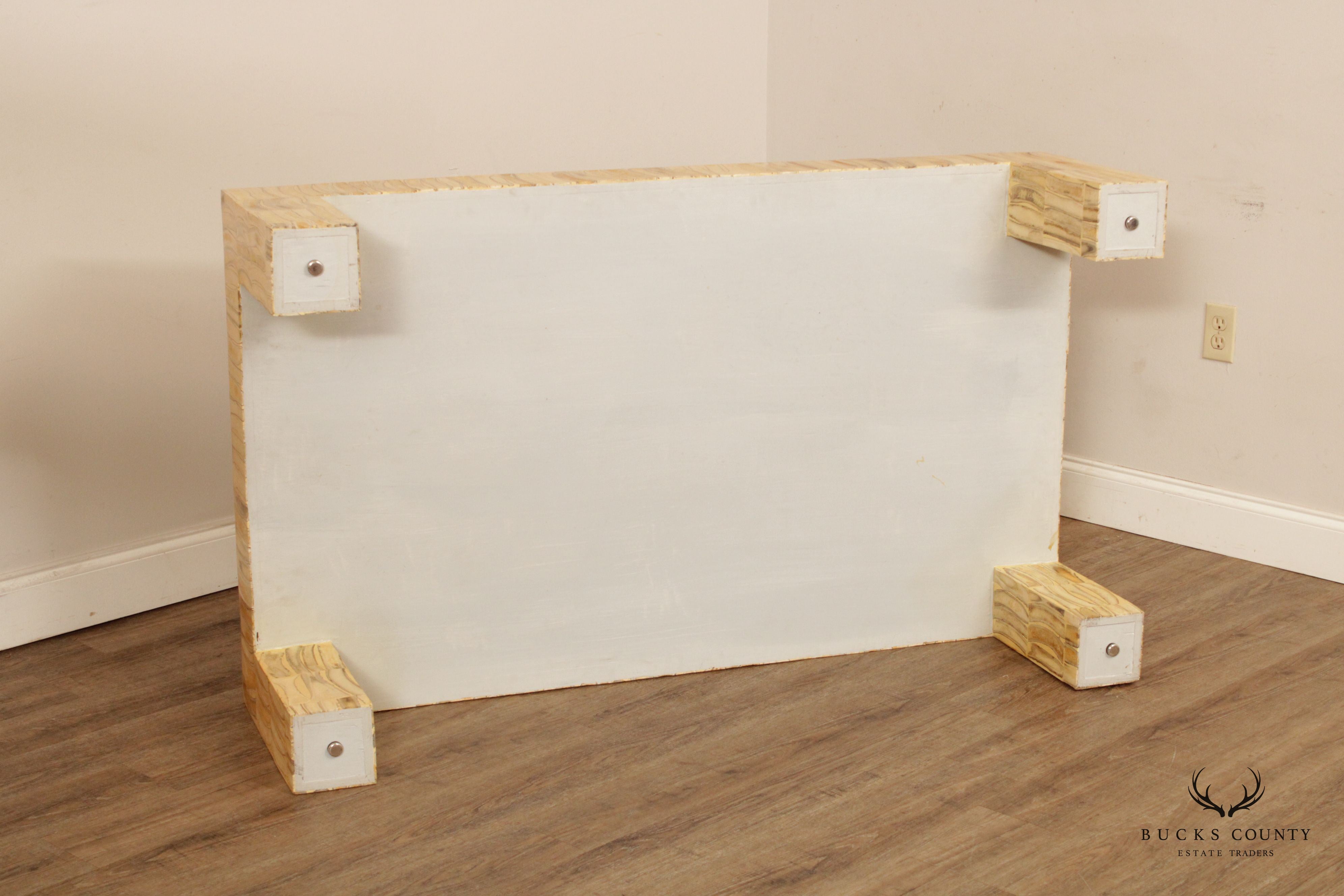 Mid Century Modern Tessellated Wood Large Coffee Table