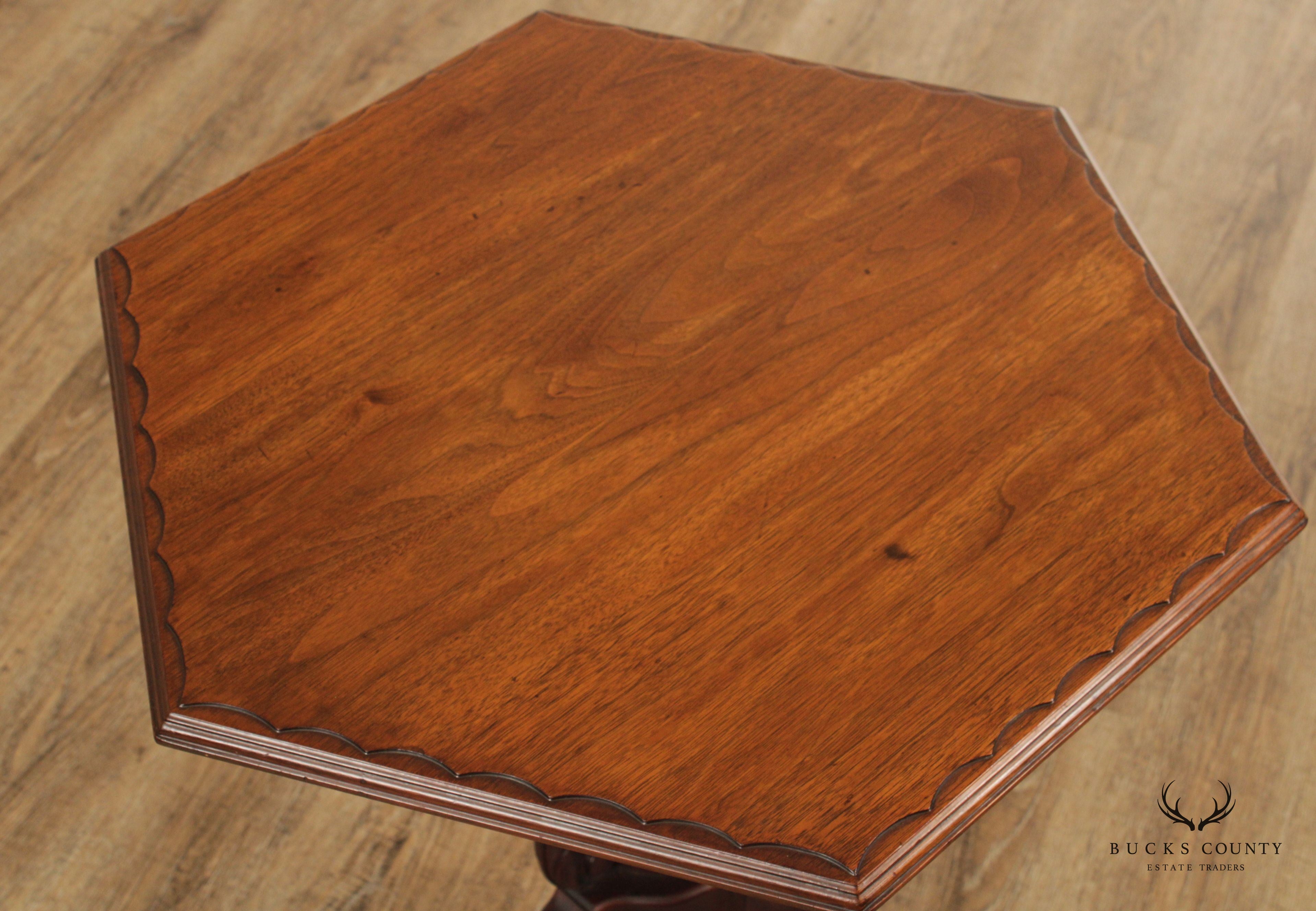 Antique Edwardian Mahogany Pedestal Side Table