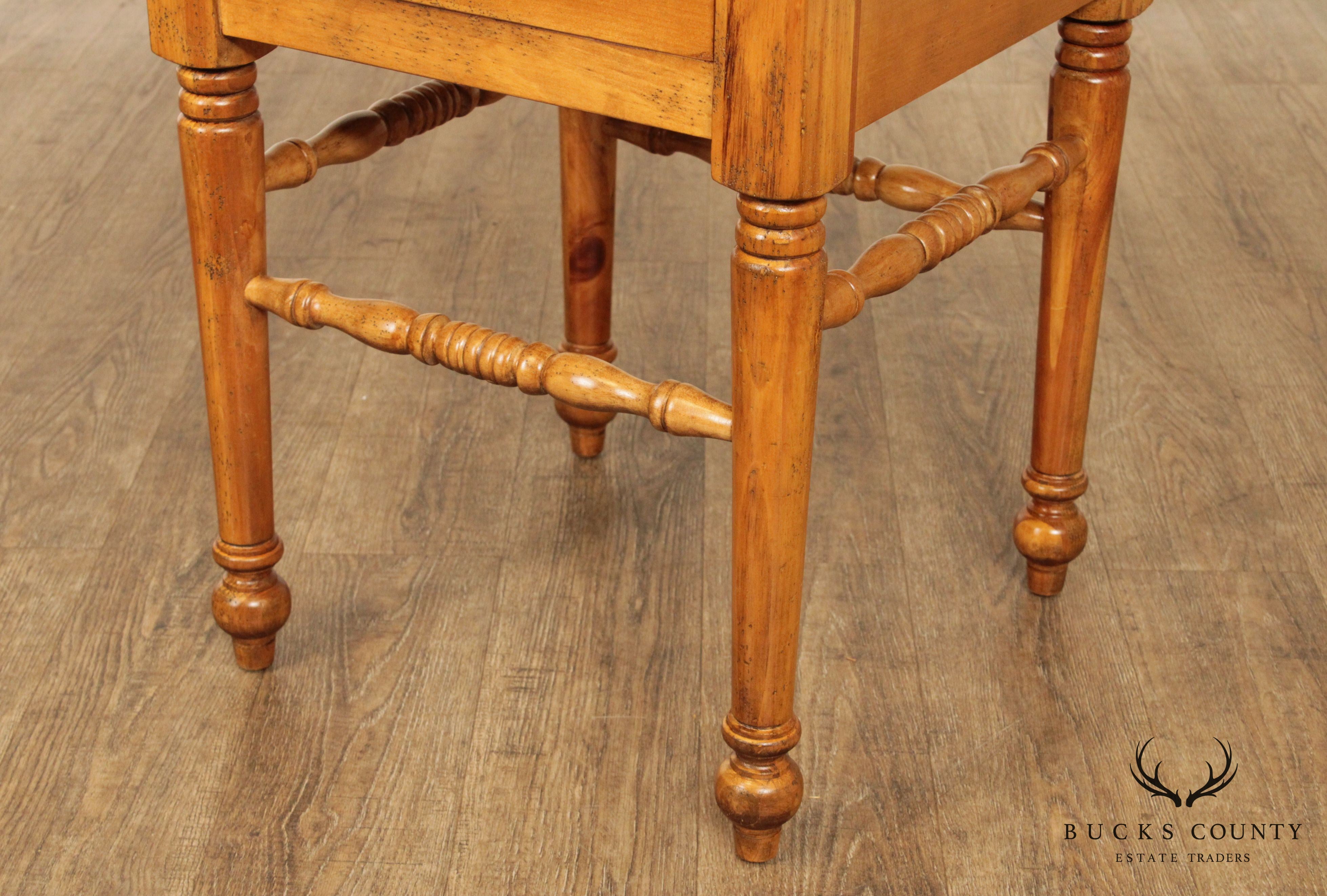 Eddy West Round Pine One Drawer Side Table