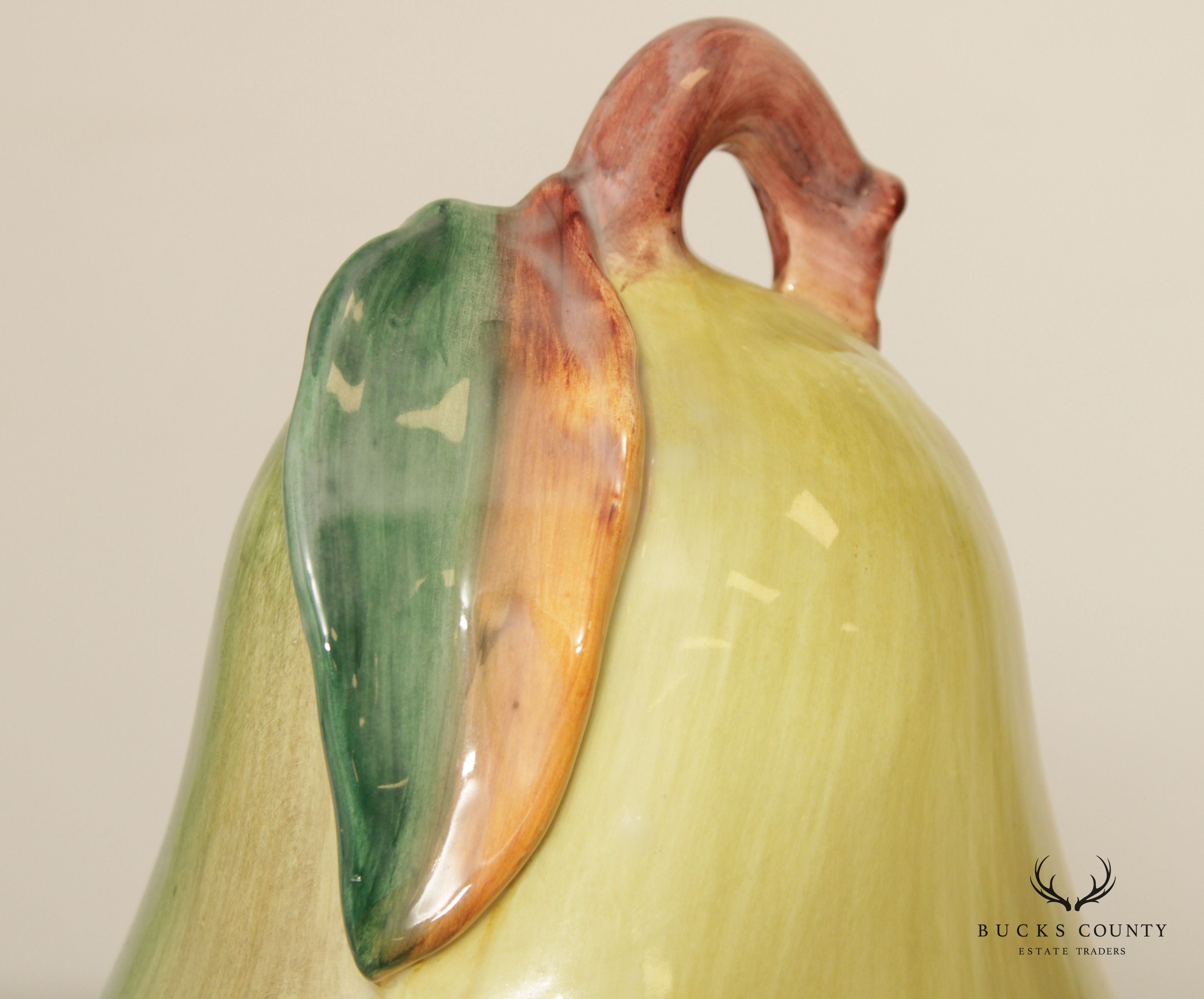 Vintage Italain Glazed Ceramic Decorative Pear