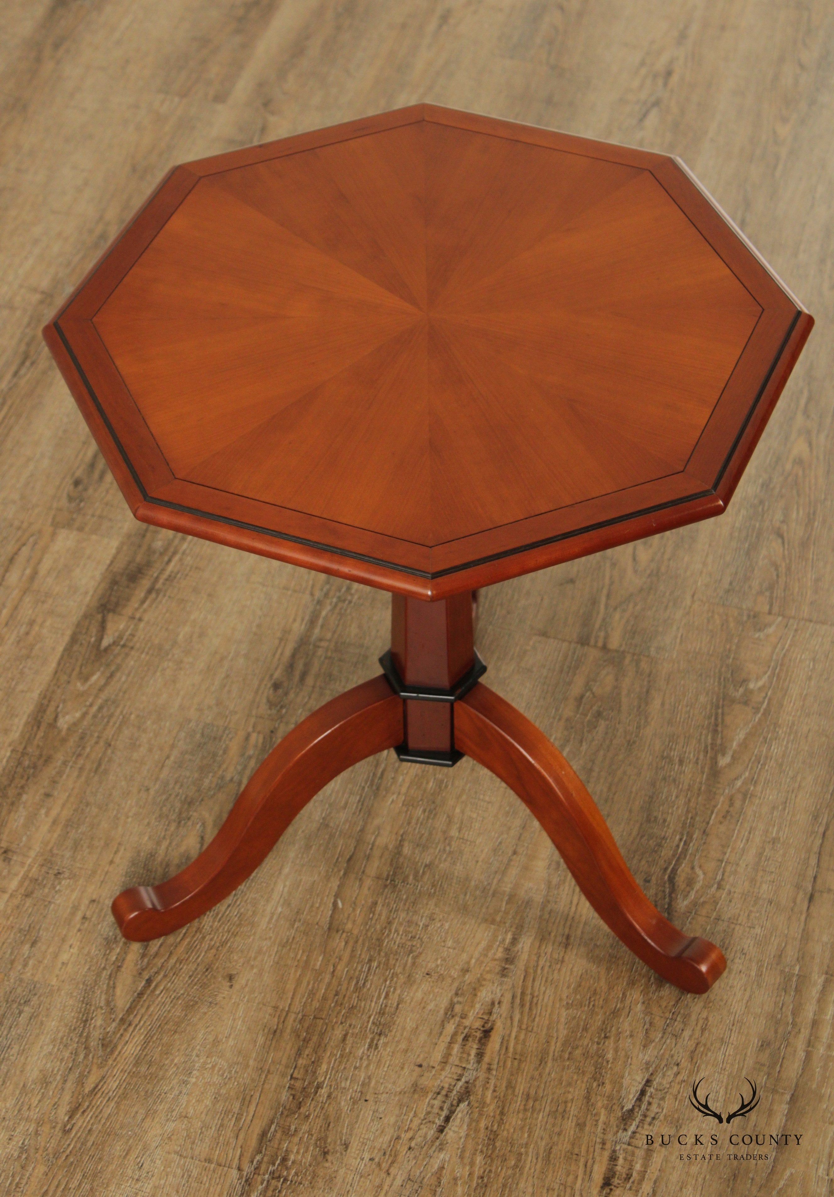 Grange French Inlaid Cherry Octagon Top Side Table