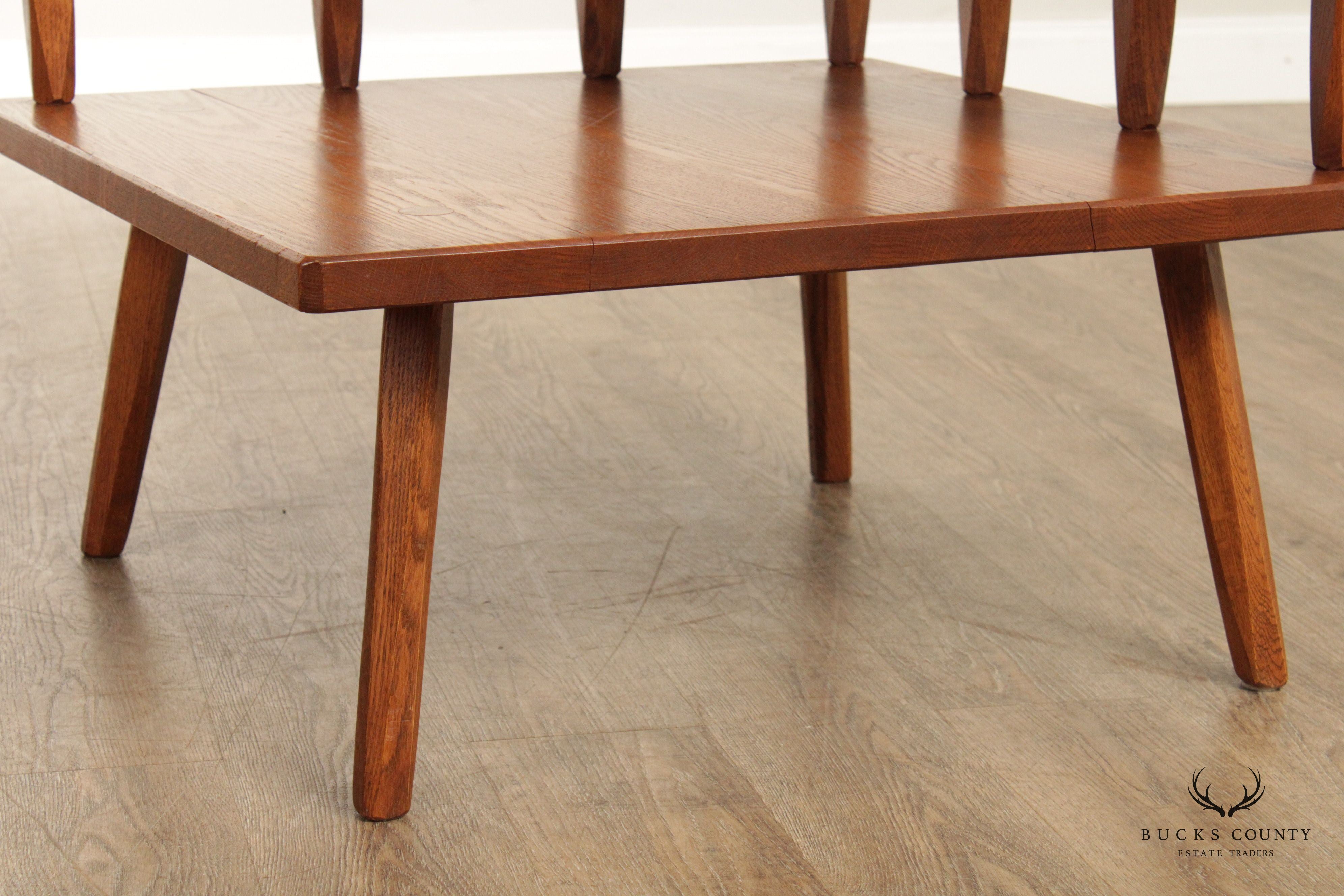 Hunt Country Furniture Two Tier Oak Corner Table