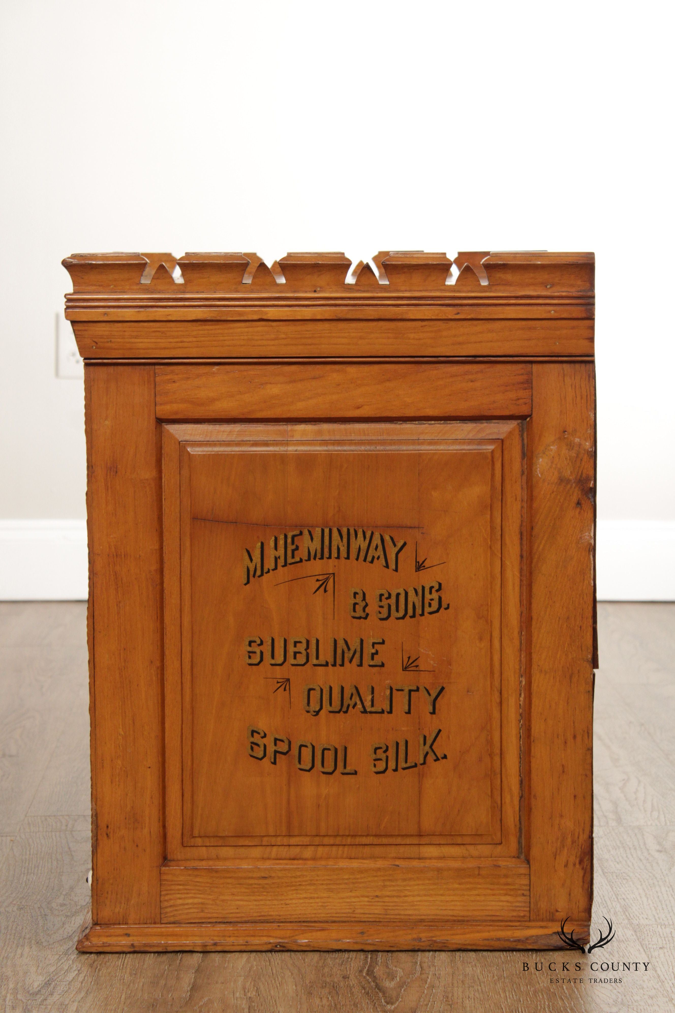 M. Heminway & Sons Antique Spool Cabinet
