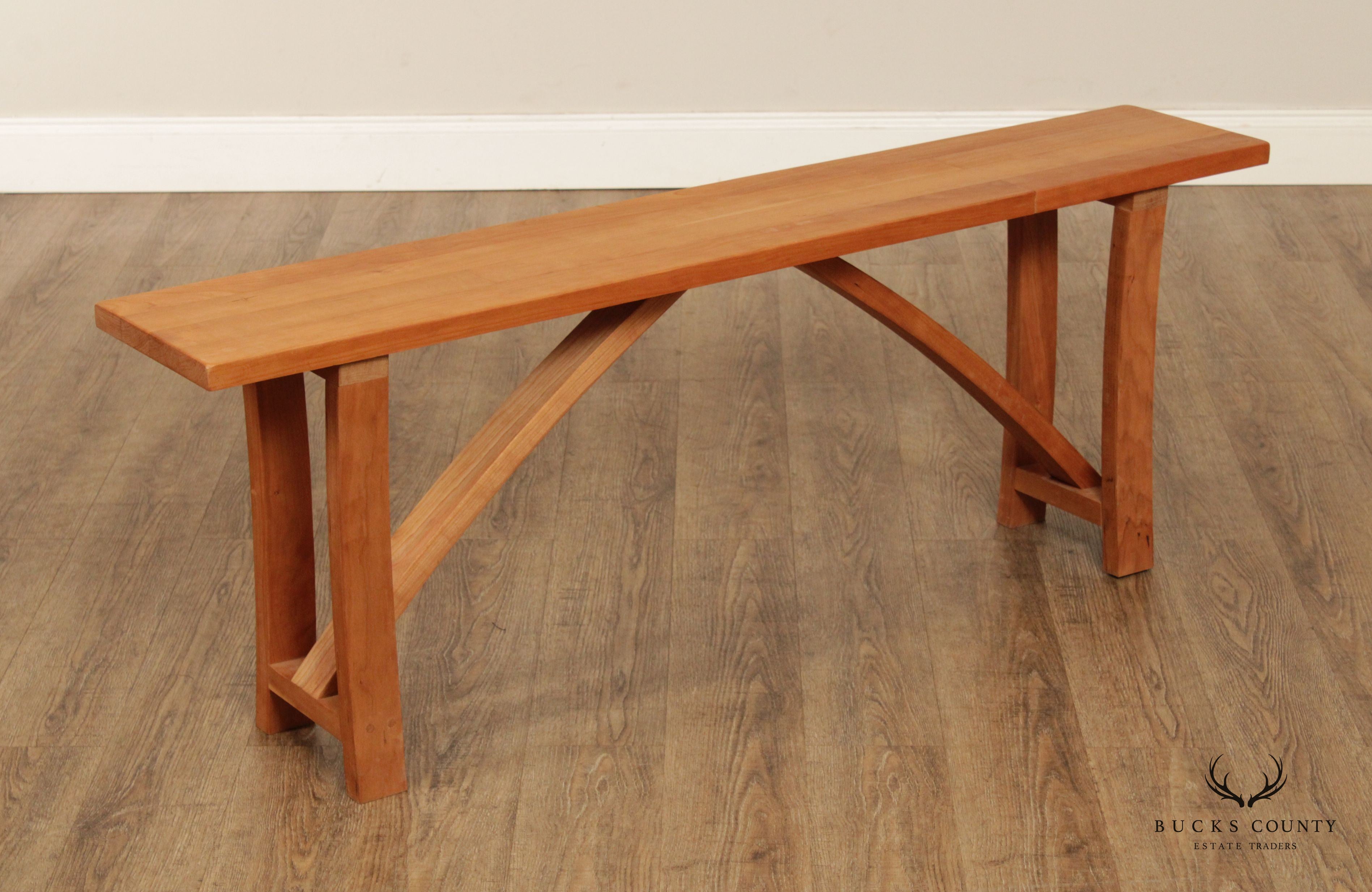 Hand Crafted Live Edge Cherry Farmhouse Dining Table with Benches