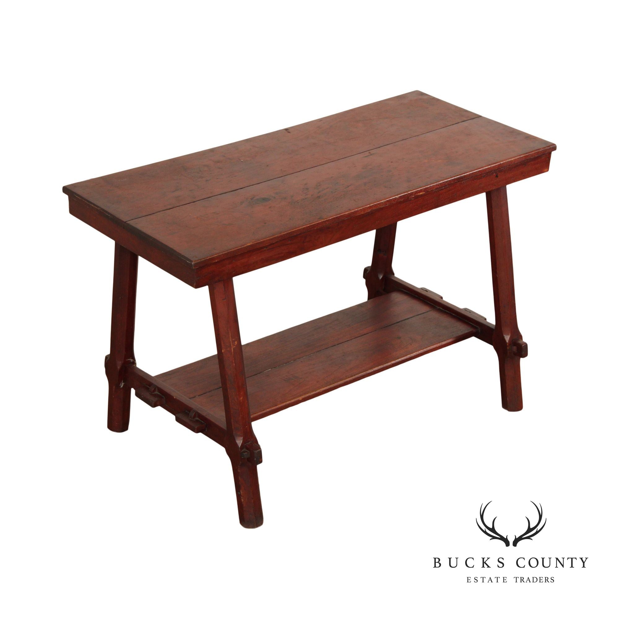 Arts & Crafts Antique Two-Tier Library or Work Table