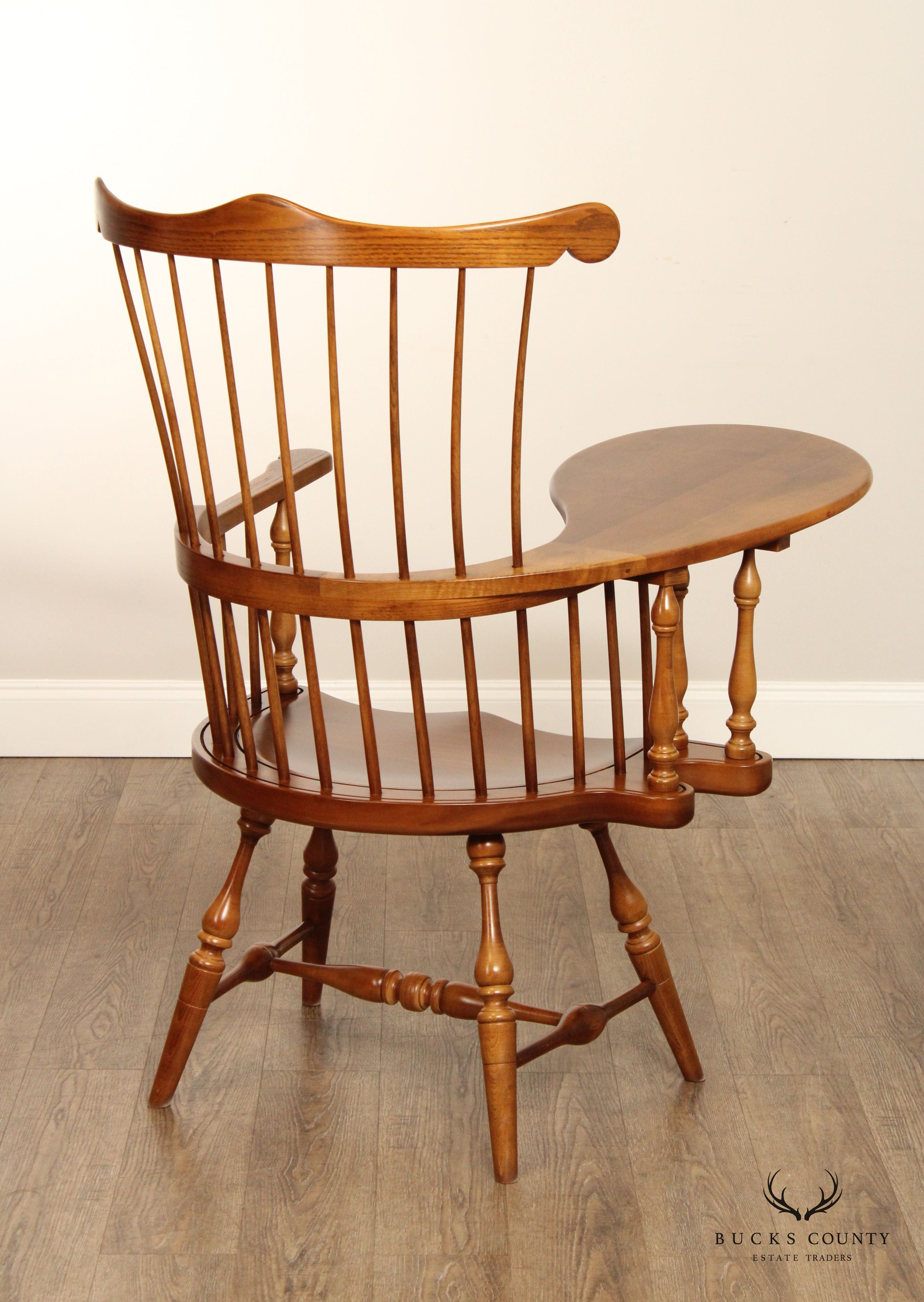 FREDERICK DUCKLOE CHERRY WINDSOR STYLE WRITING ARMCHAIR