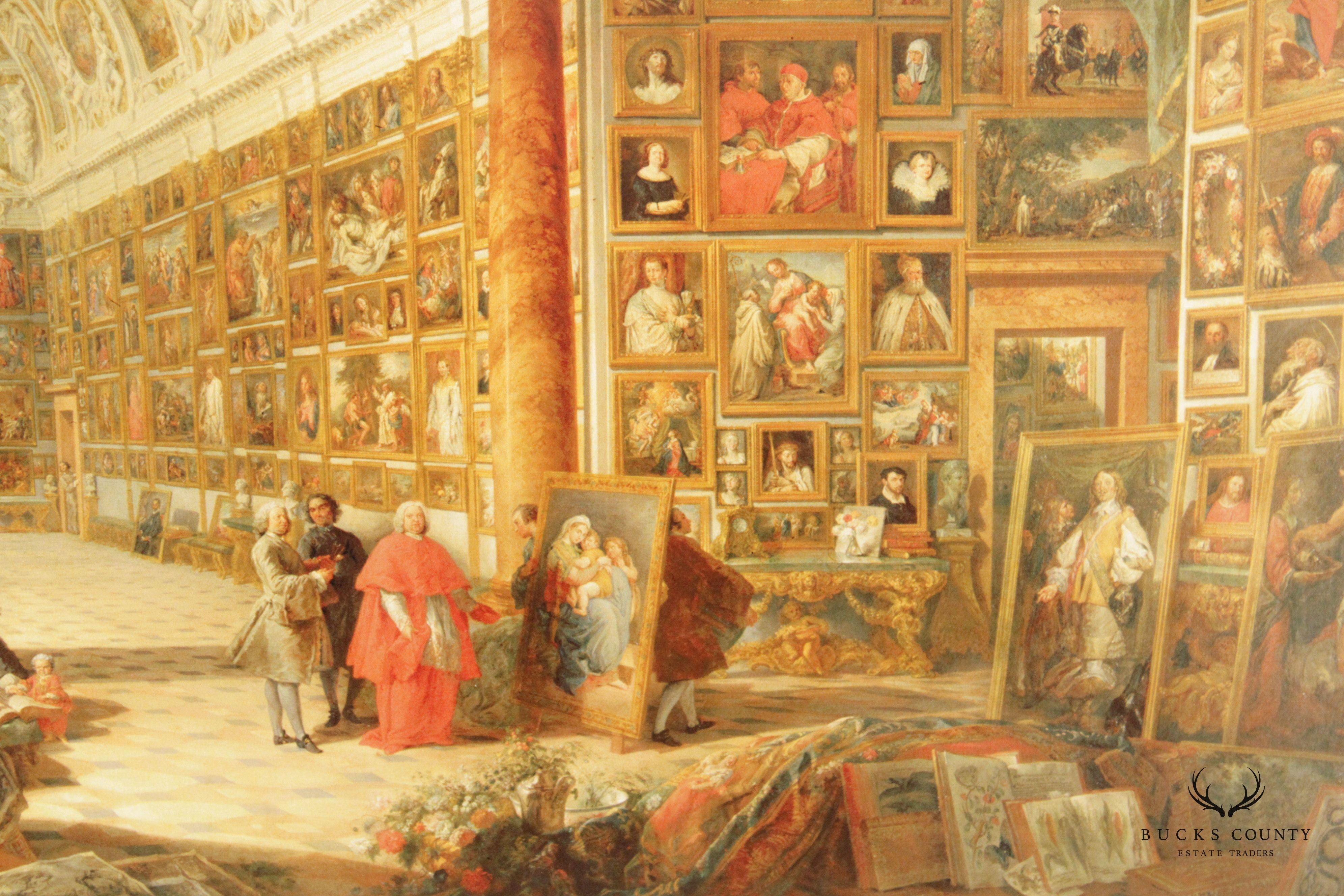 Italian 'Interior of Picture Gallery' Art Print, After Giovanni Paolo Panini