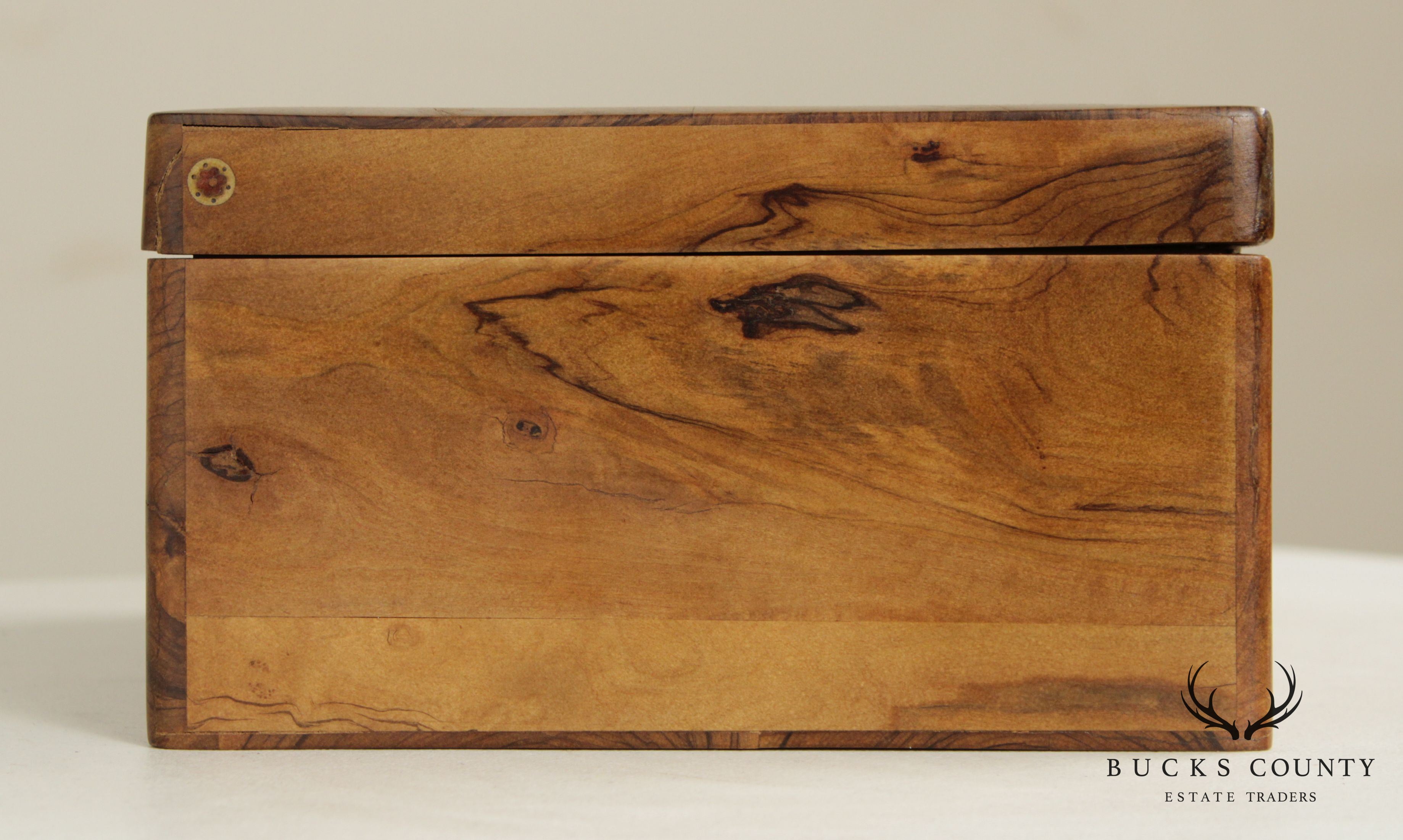 Antique Exotic Wood Inlaid Sewing or Desk Box