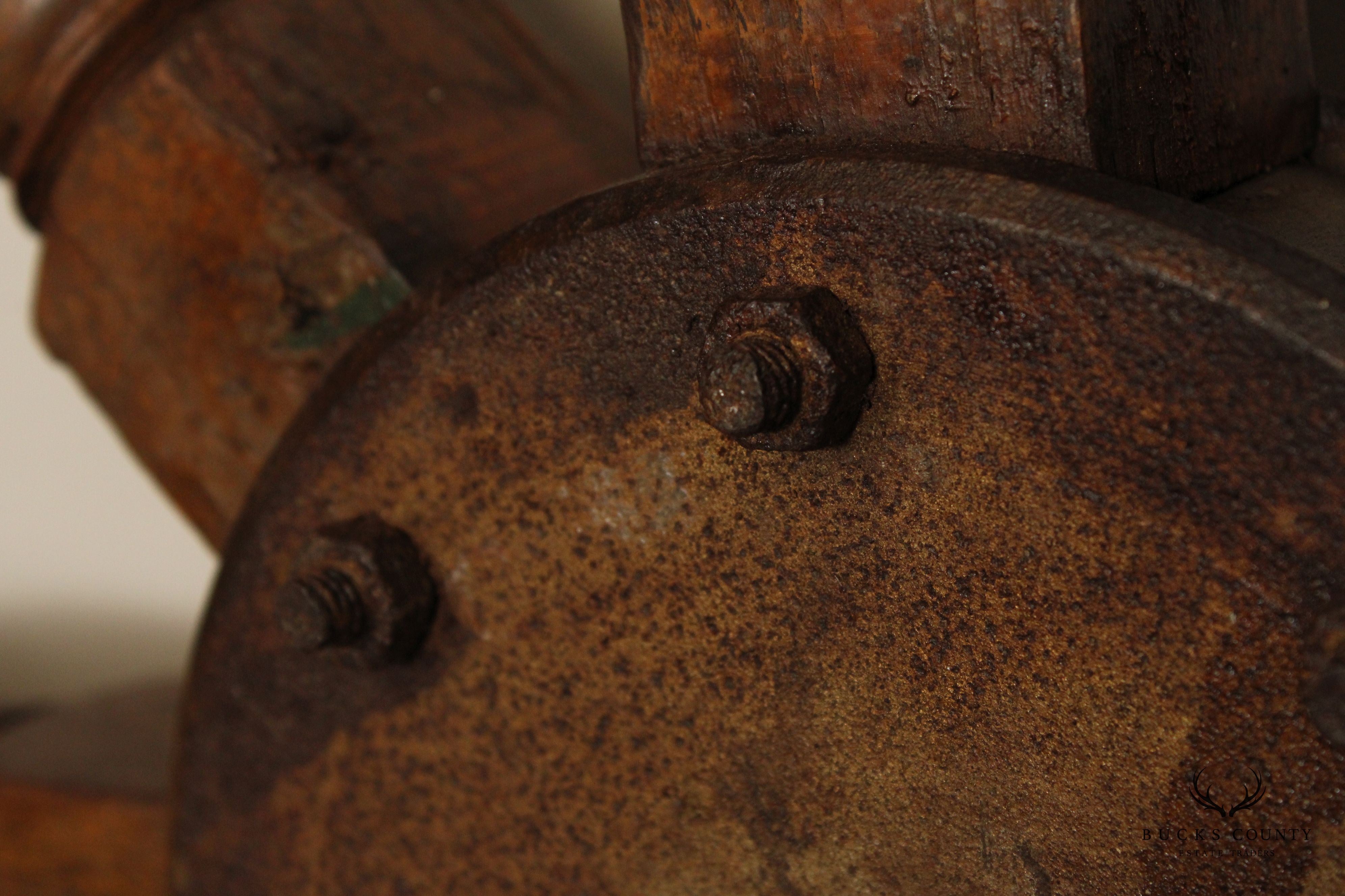 Antique Eight Spoke Hardwood and Iron Ship's Wheel