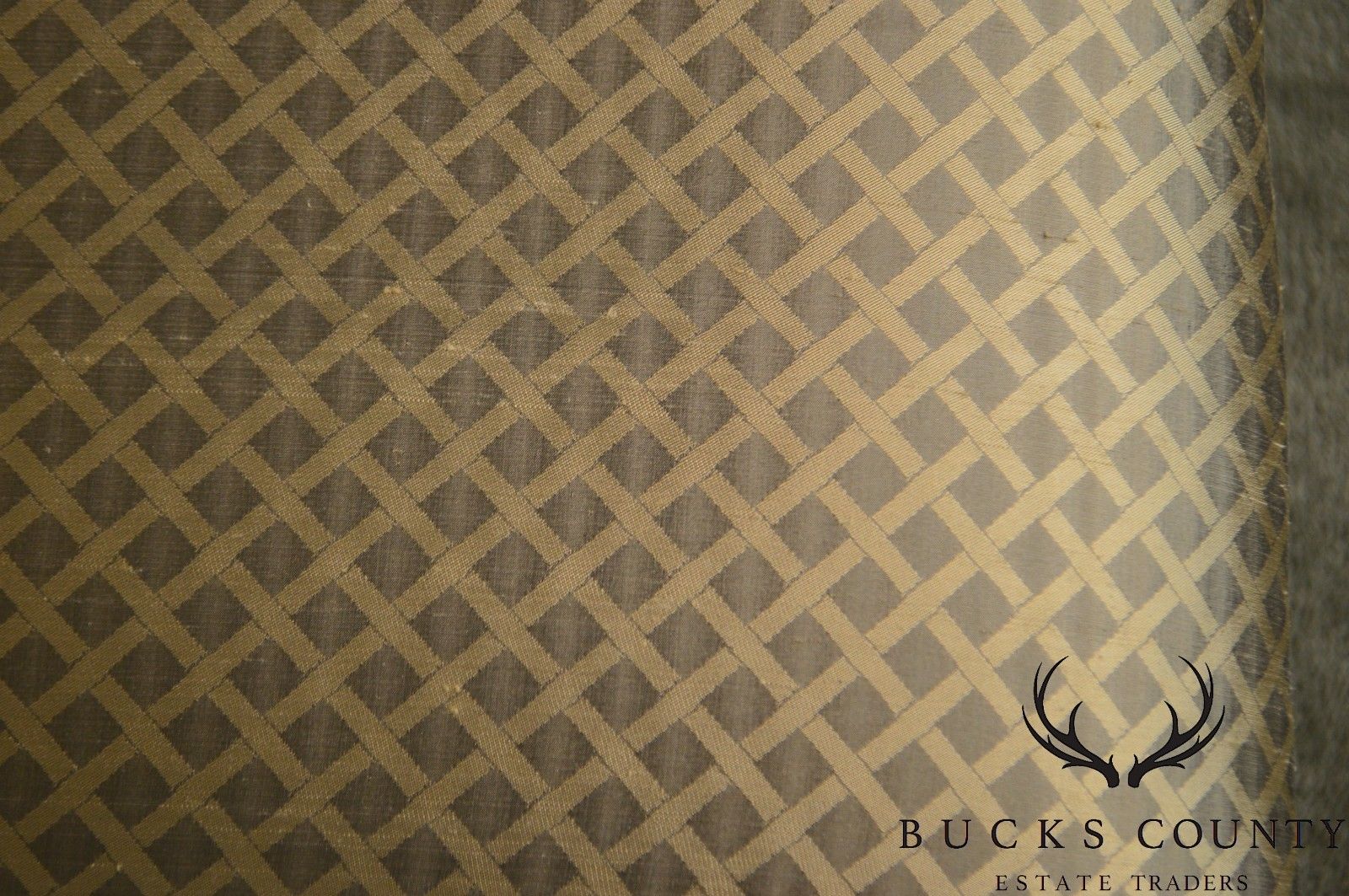 Custom Pair of Catania Dobby Lattice Silk Upholstered Boudoir Slipper Chairs