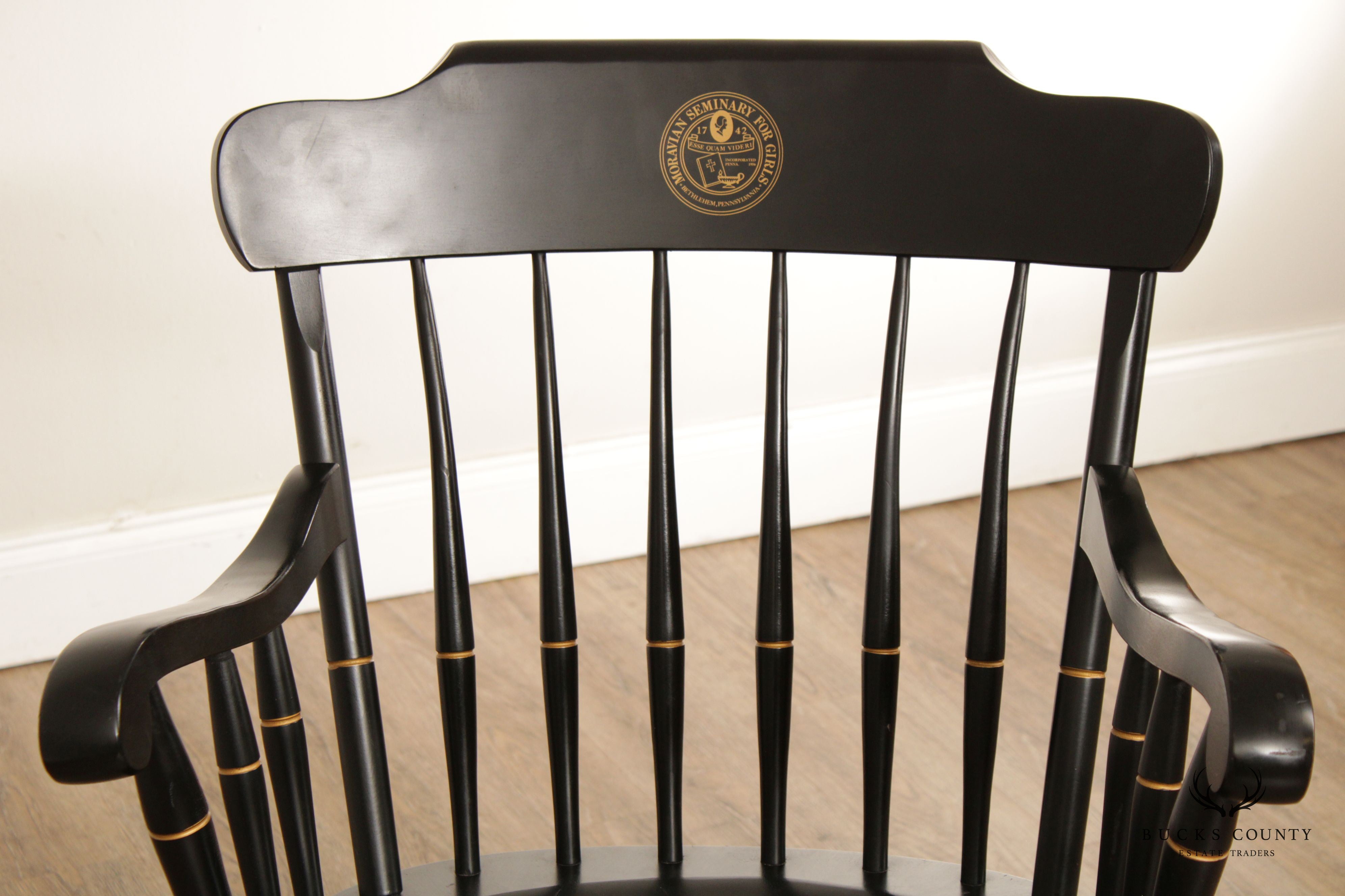 Moravian Seminary For Girls Black Painted Windsor Armchair