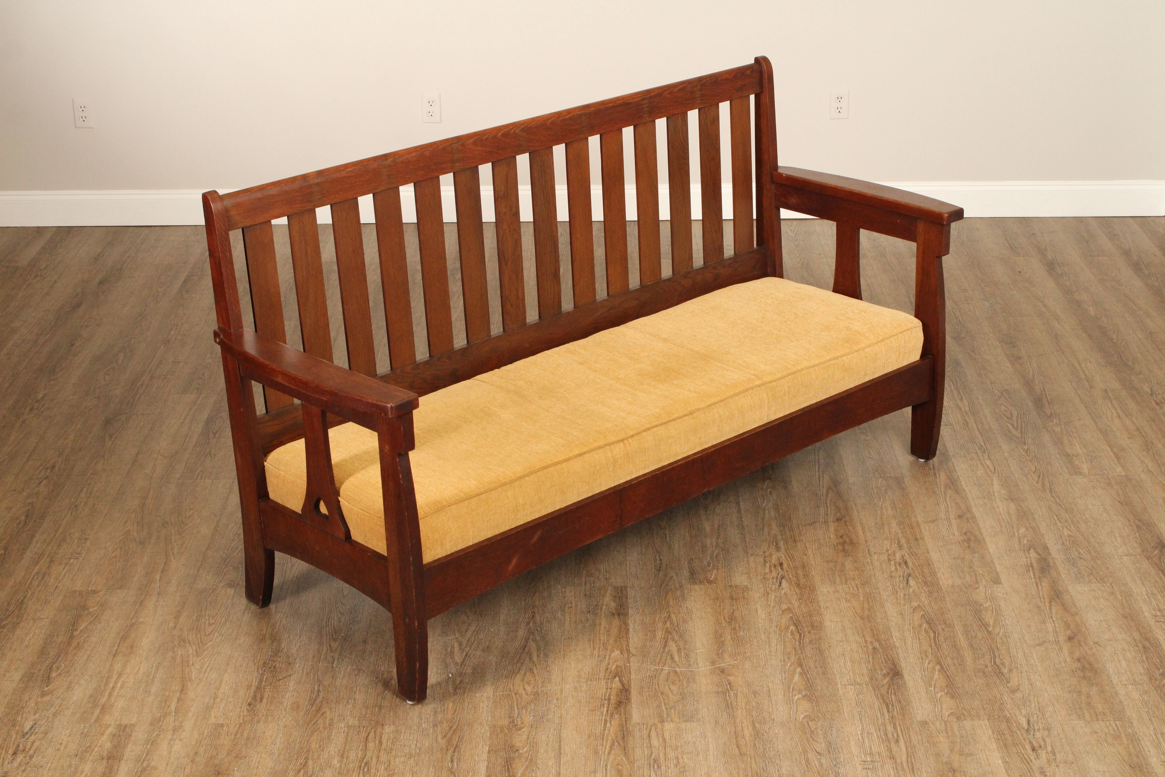 Limbert Antique Arts & Crafts Oak Settle Sofa