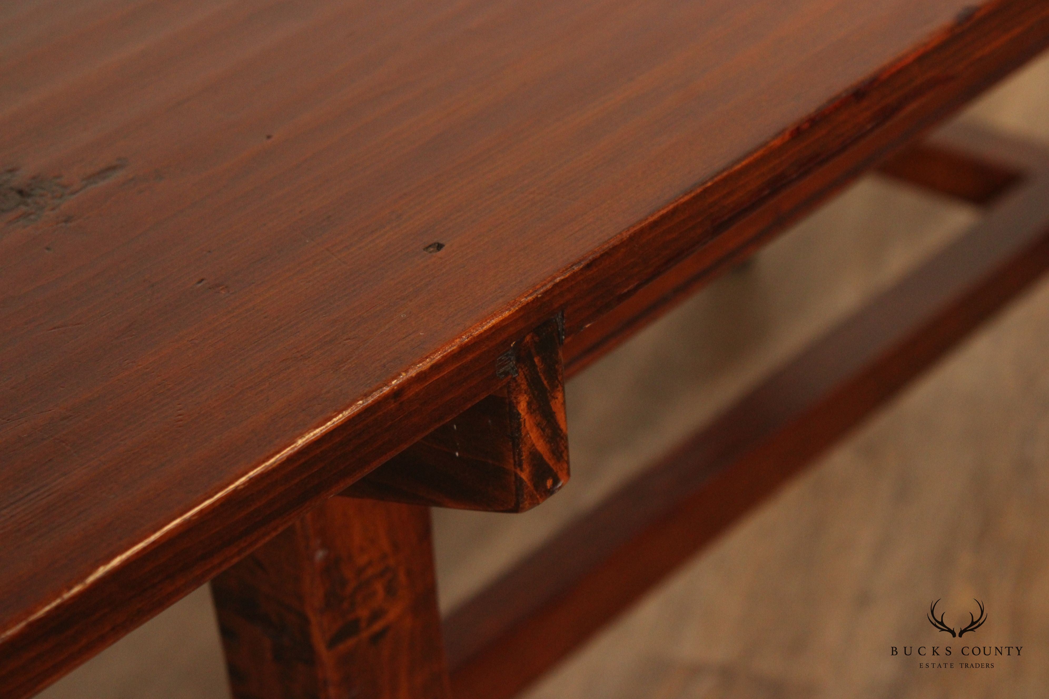 Stephen Von Hohen Farmhouse Style Pine Trestle Dining Table