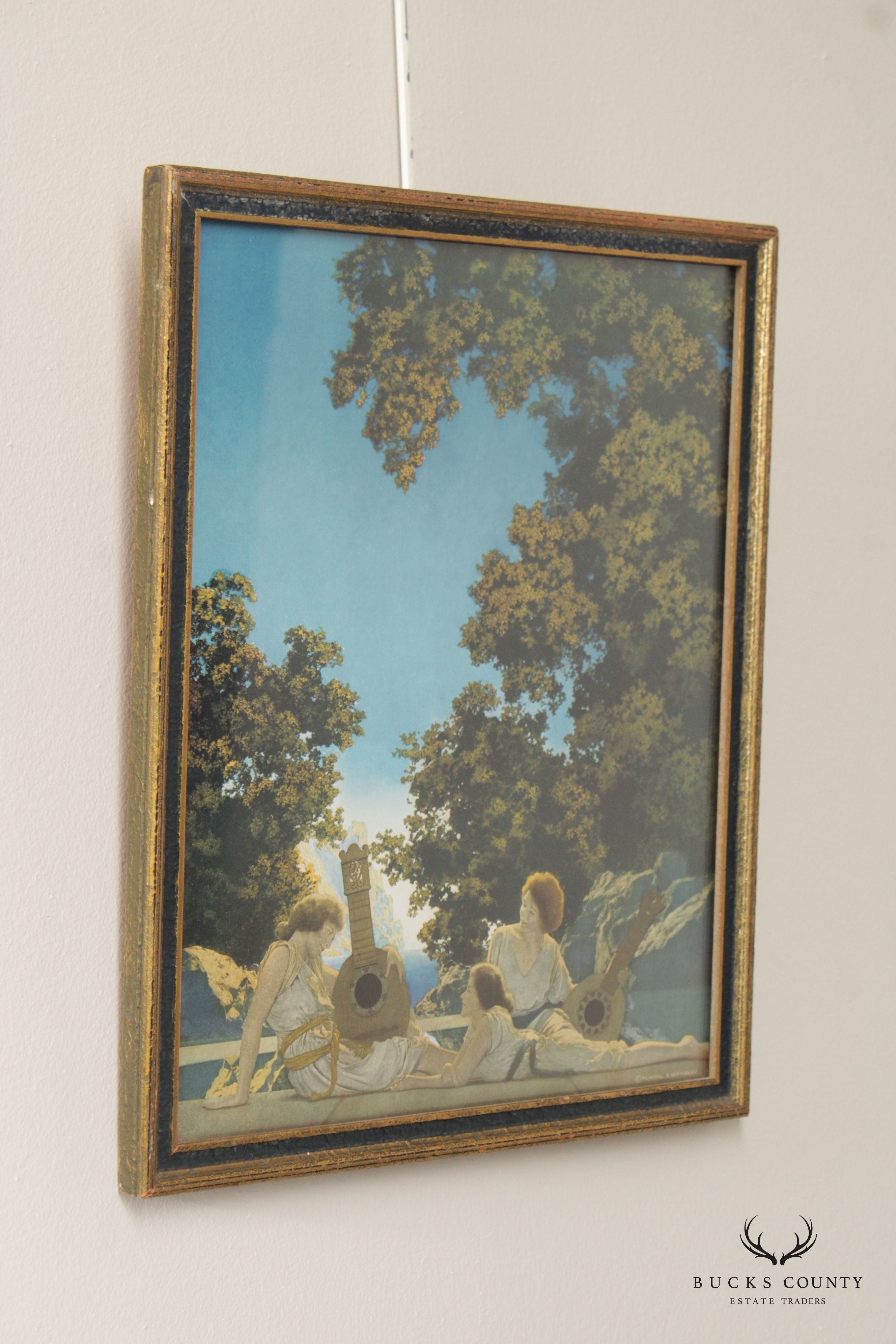 Maxfield Parrish Arts & Crafts Framed 'The Lute Players' Print