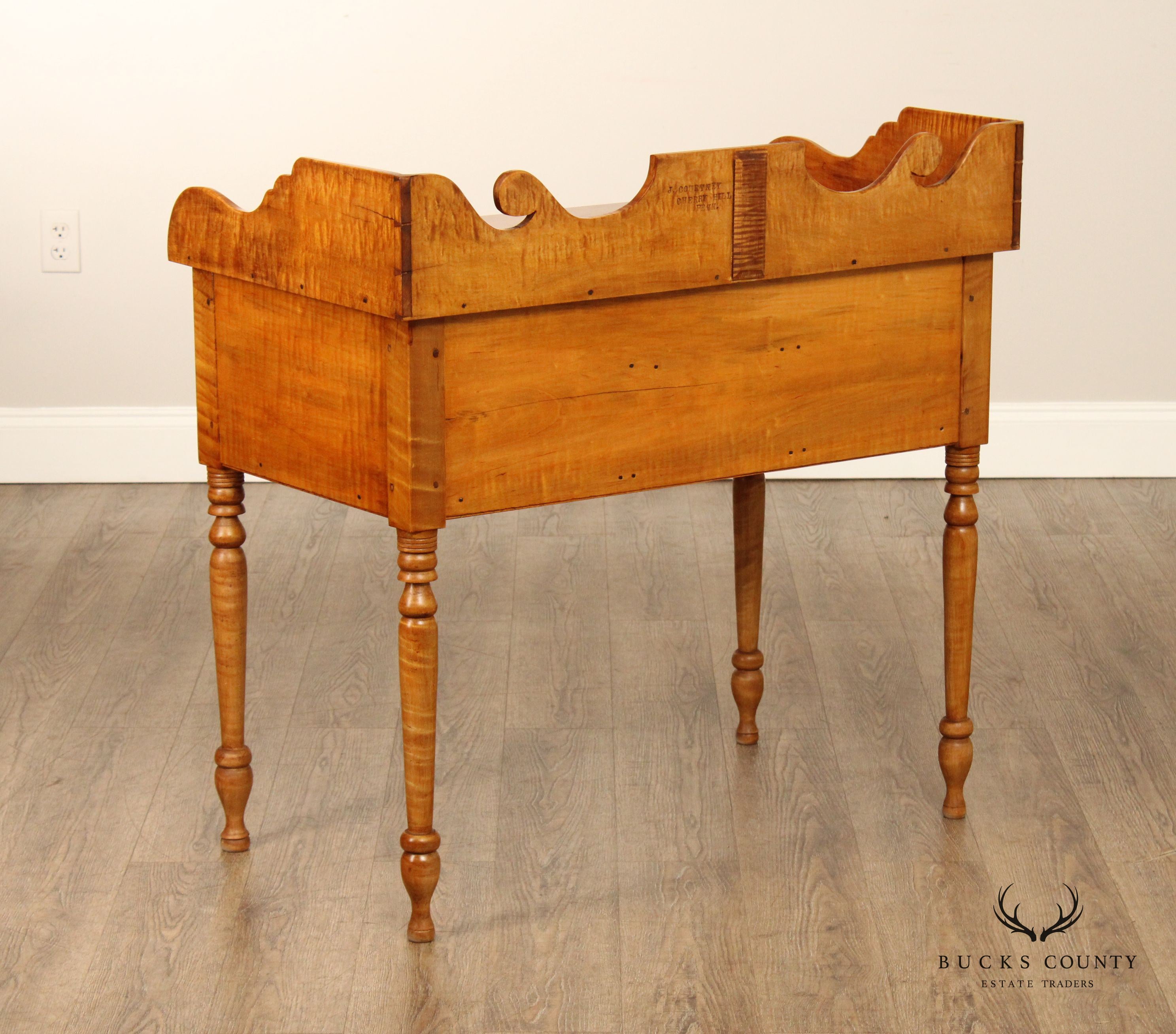 J. Courtney Custom Crafted Tiger Maple Sheraton Style Server