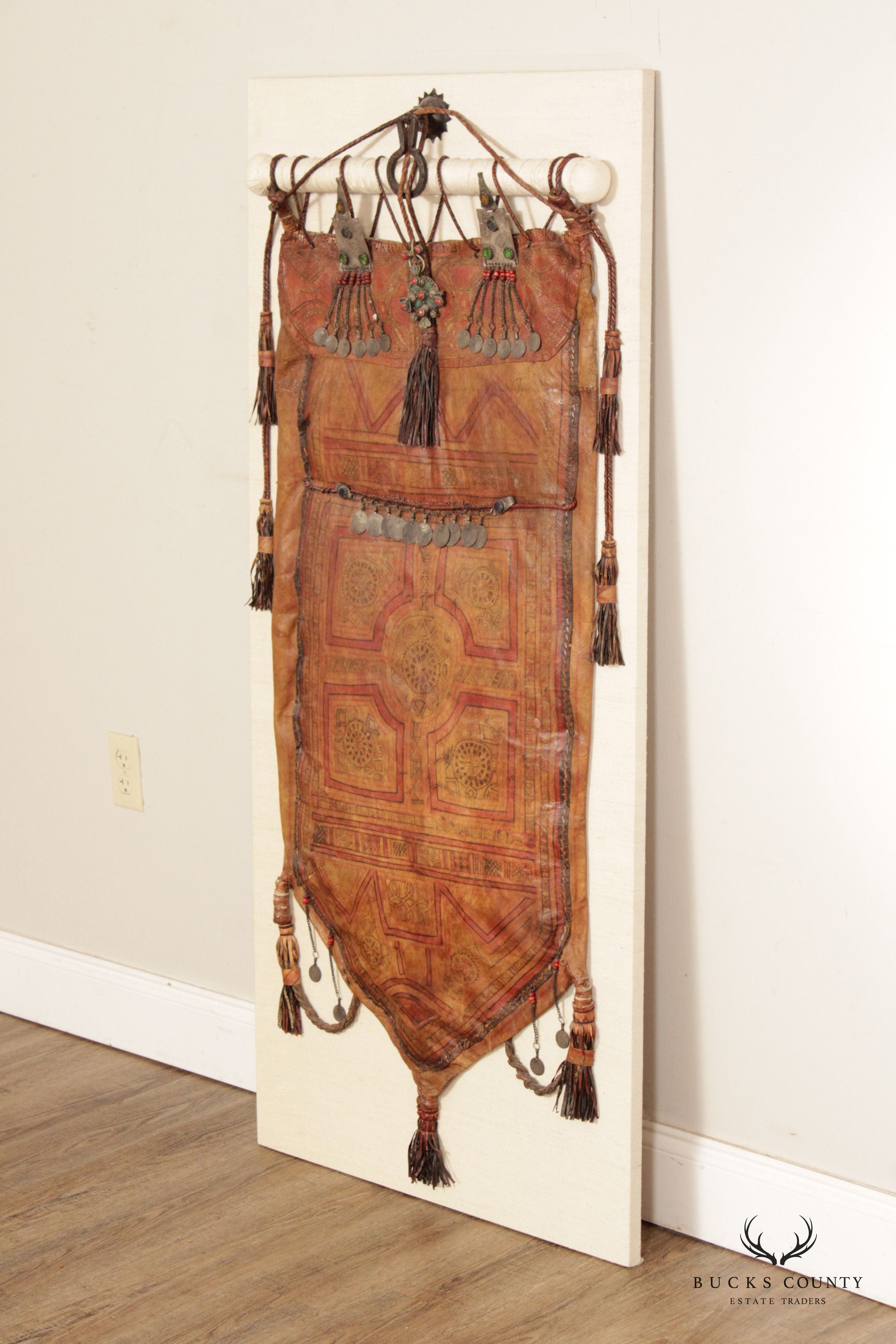 Northern African Vintage Leather Camel Bag