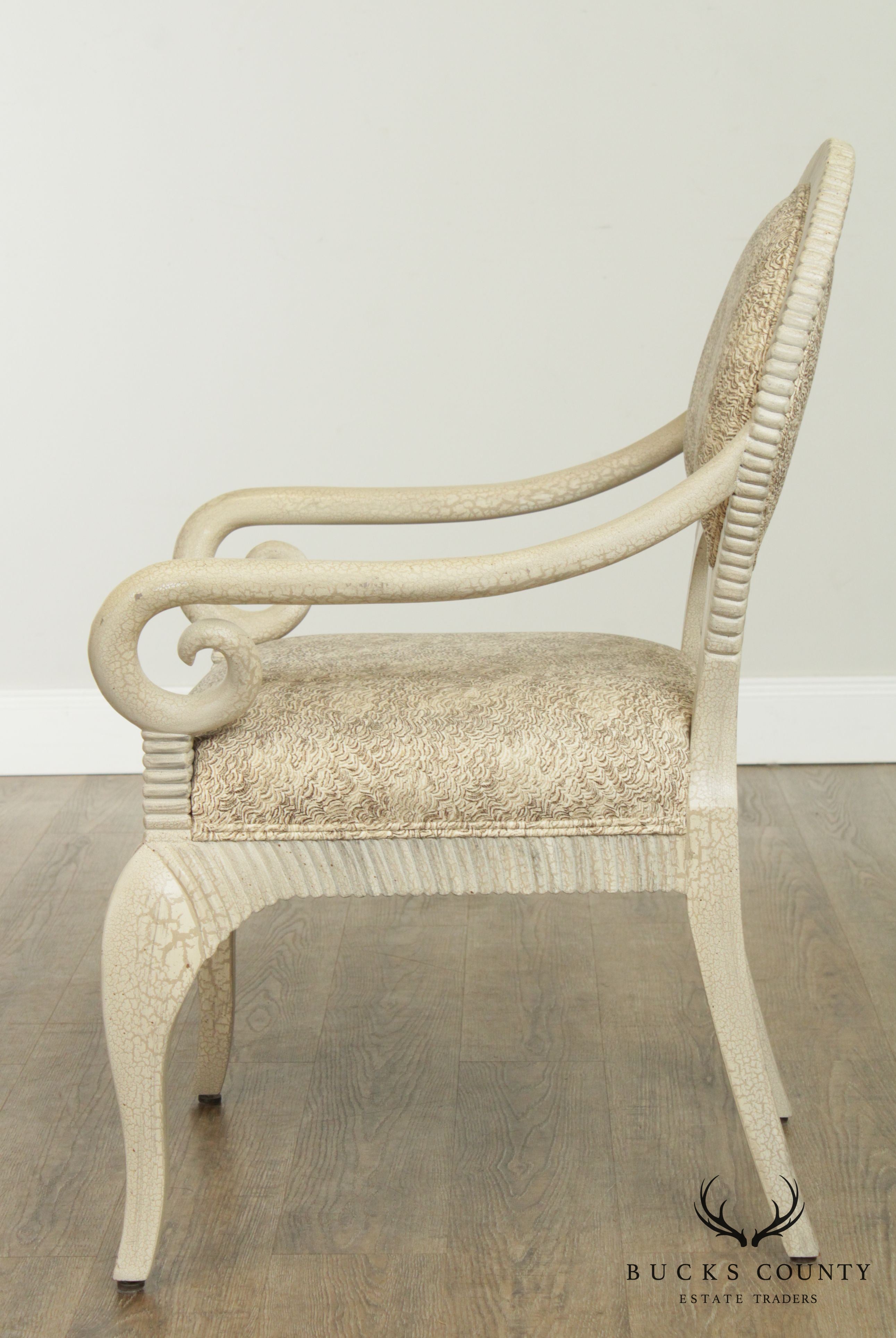 Casa Bique Crackle Painted Set 4 Armchairs