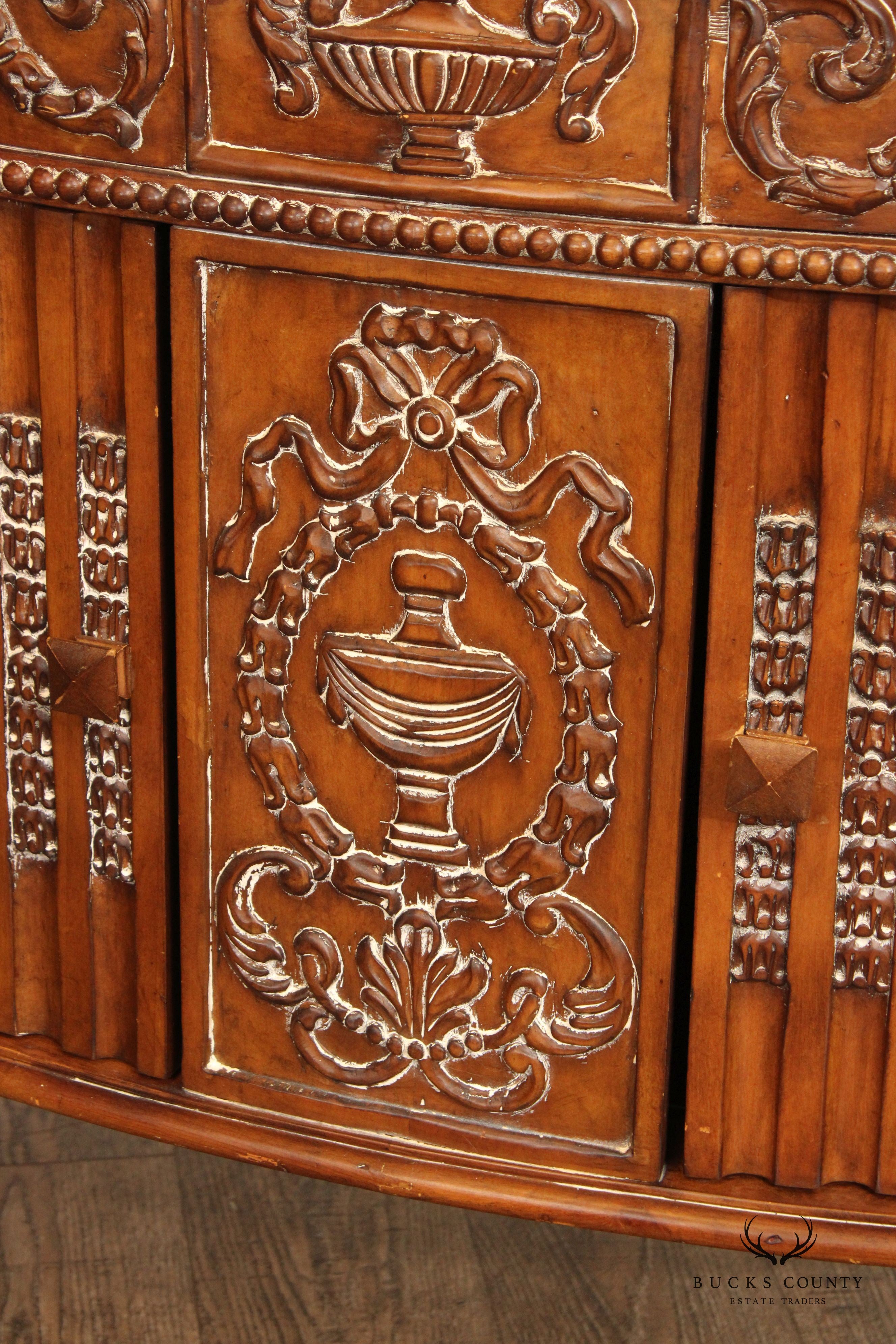 Adam Style Demilune Console Cabinet