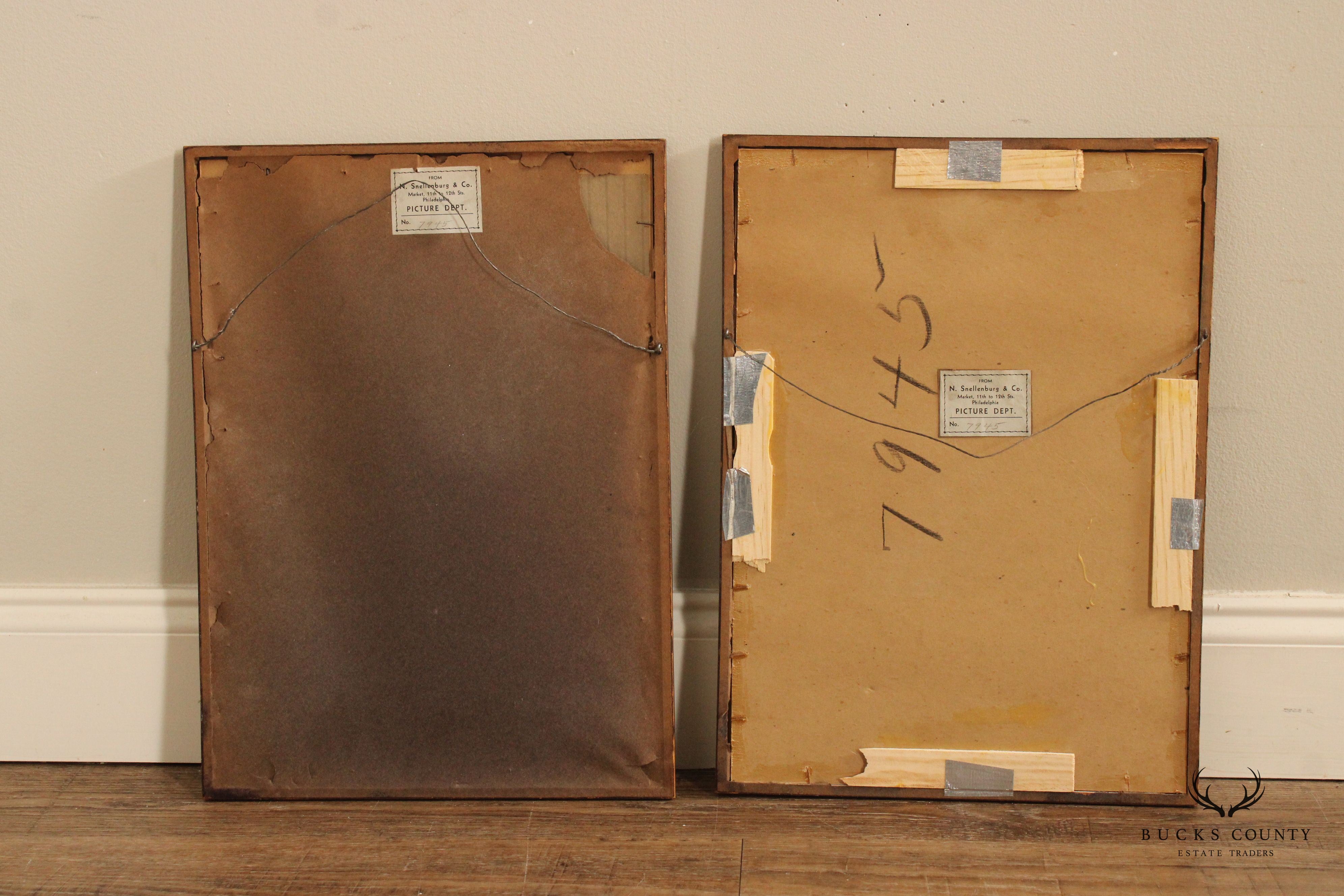 Antique French Pair Colored Engravings, After Nicolas de Launay