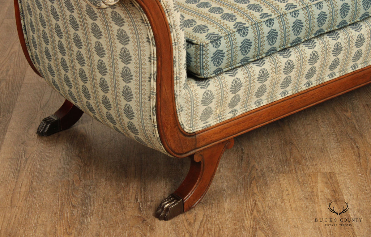 Duncan Phyfe Style Vintage Carved Mahogan Sofa