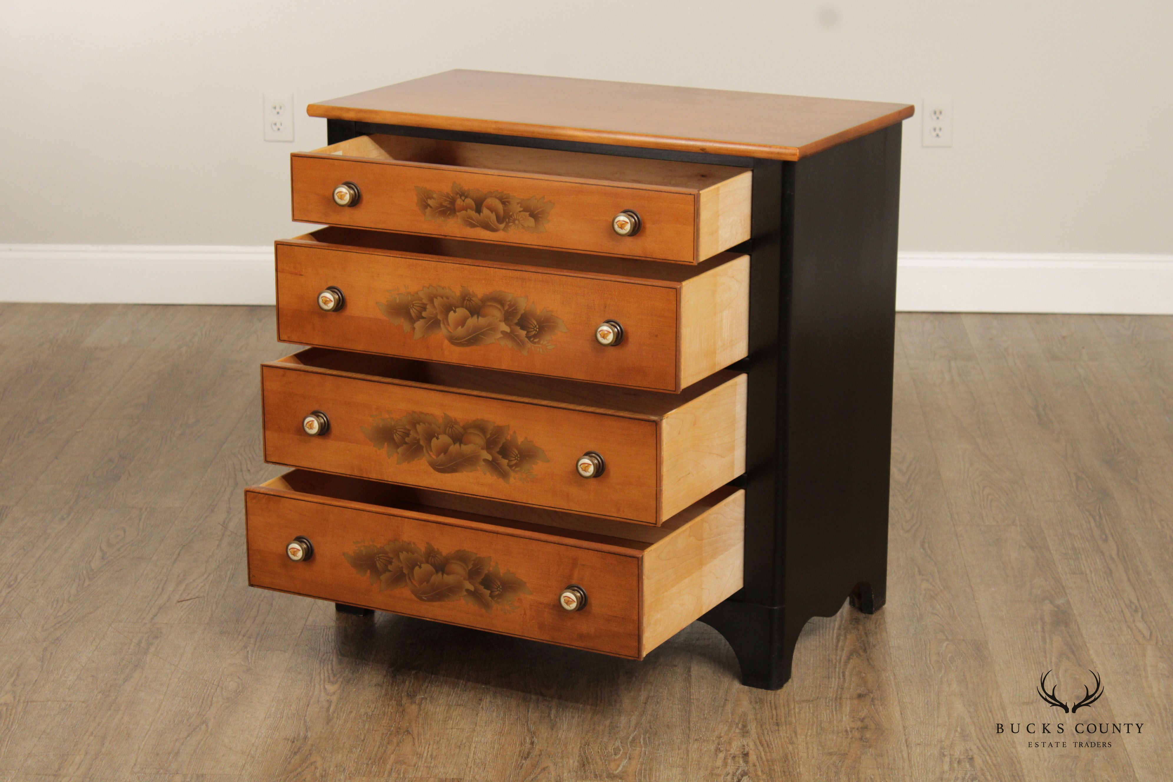 L. Hitchcock Ebonized and Stencil-Painted Chest of Drawers