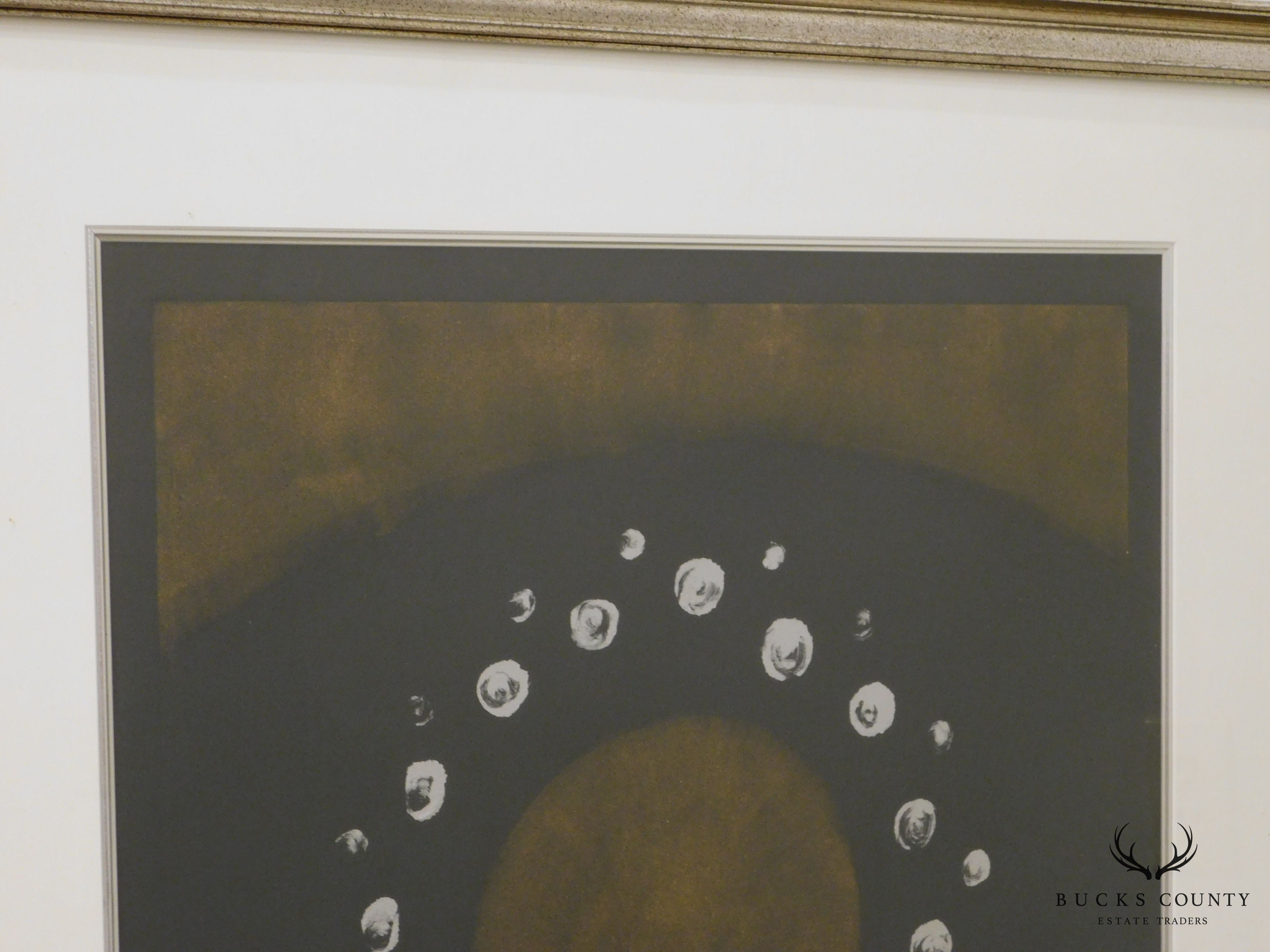 Debby Cooper Harbin "Celestials" Monotype, Oil on Paper Custom Frame
