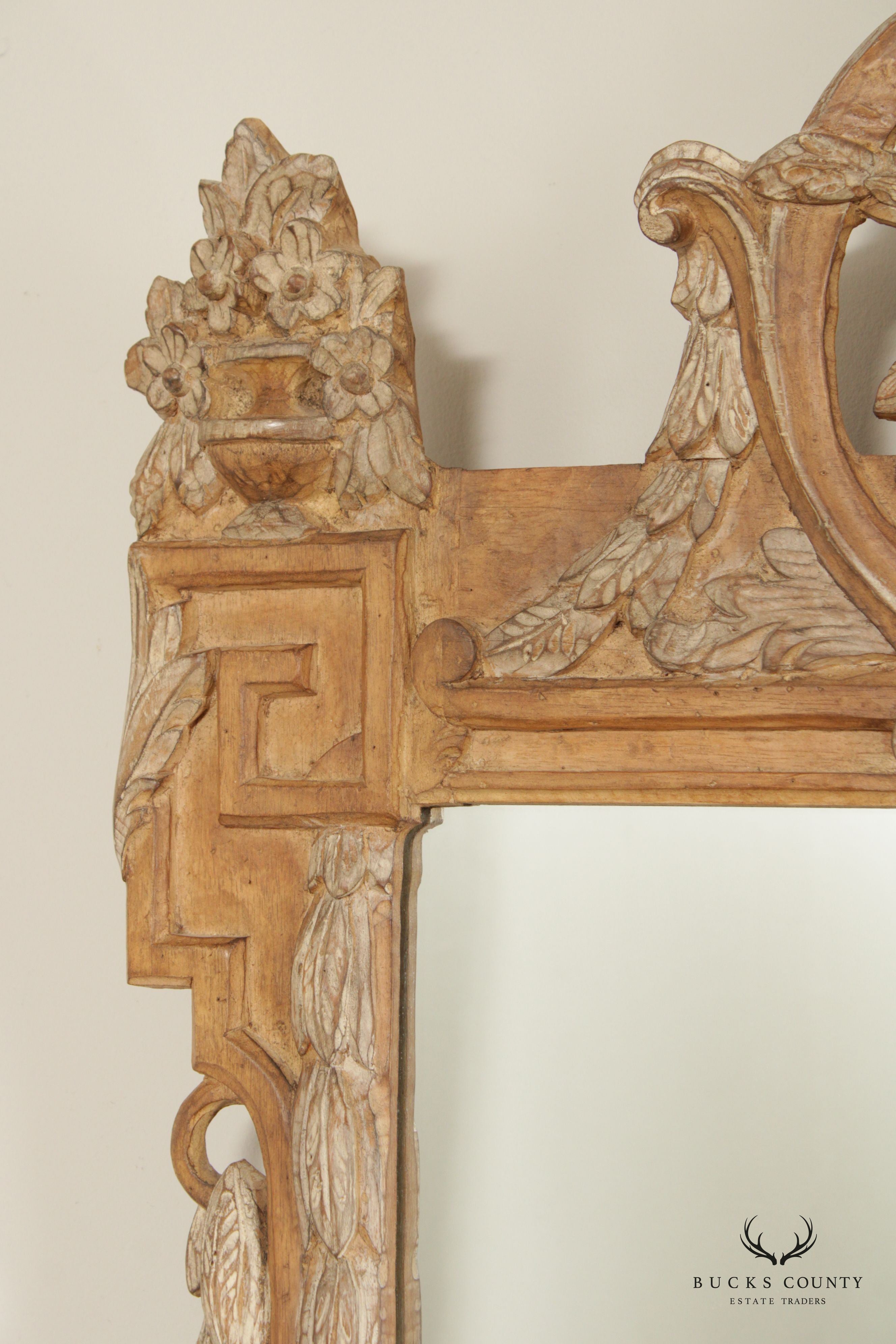 Louis XV Style Carved Wood Rectangular Wall Mirror