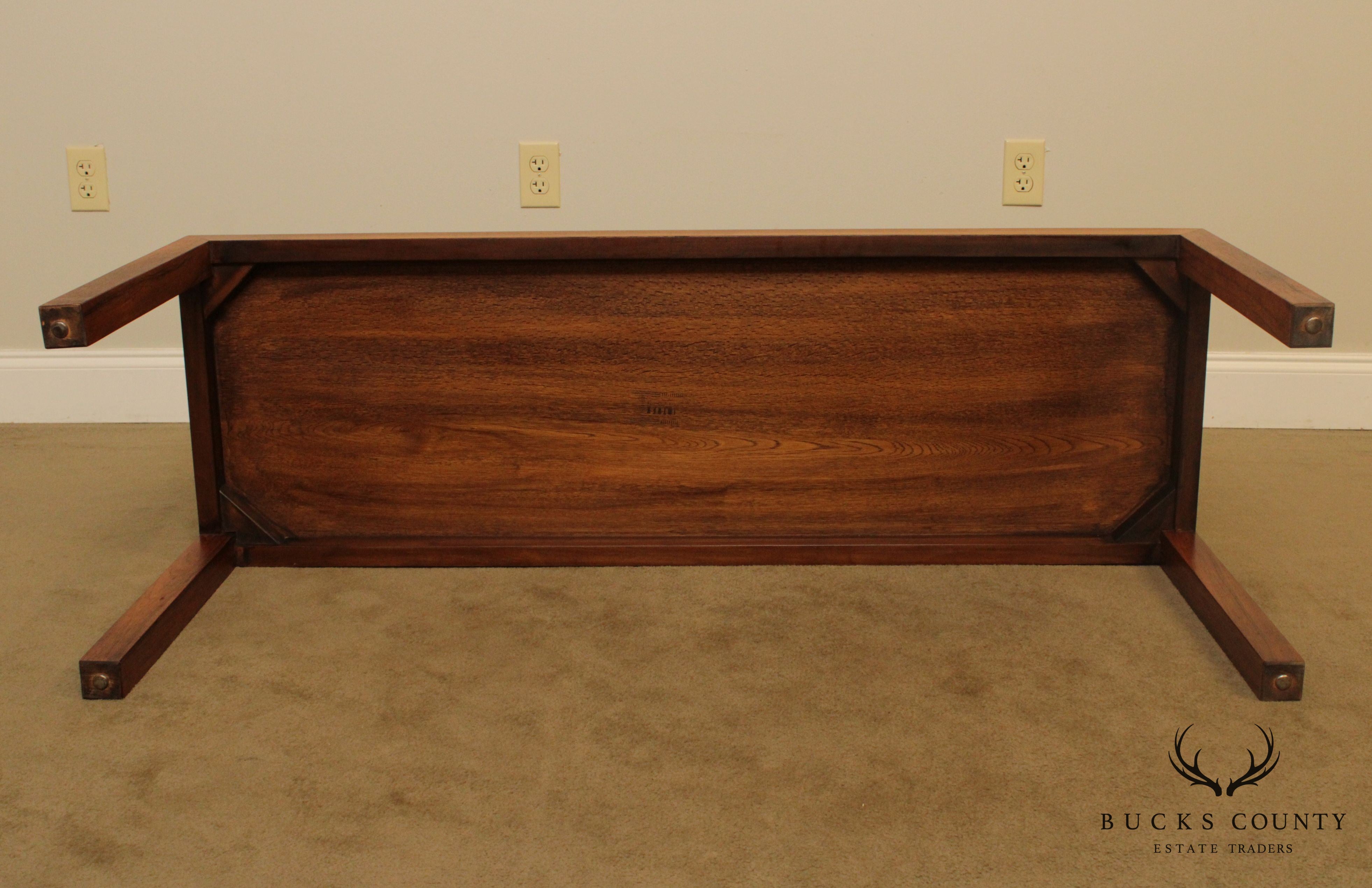 Intrex Mid Century Modern Rosewood Parsons Low Console Table