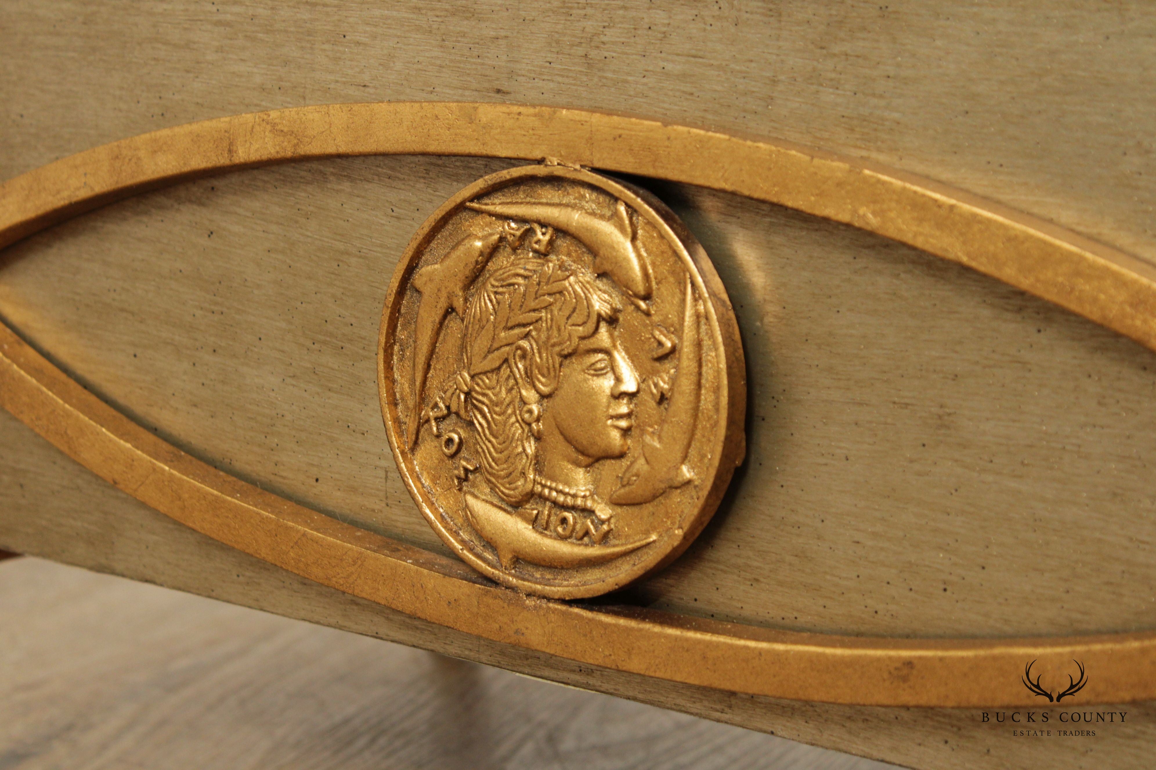 Modern Neoclassical Style Chest on Gilt-Iron Stand