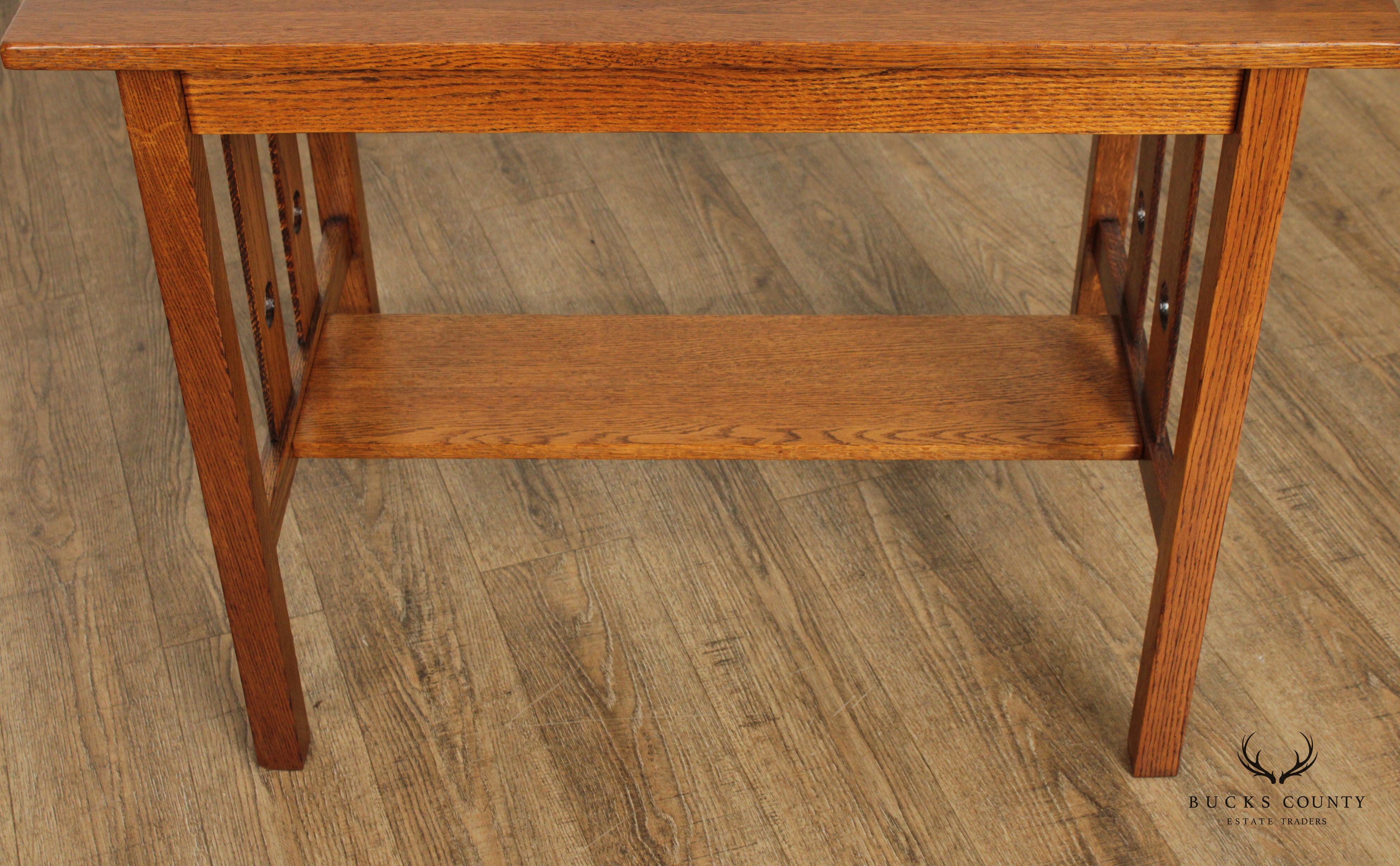 Antique Mission Style Oak Writing Desk