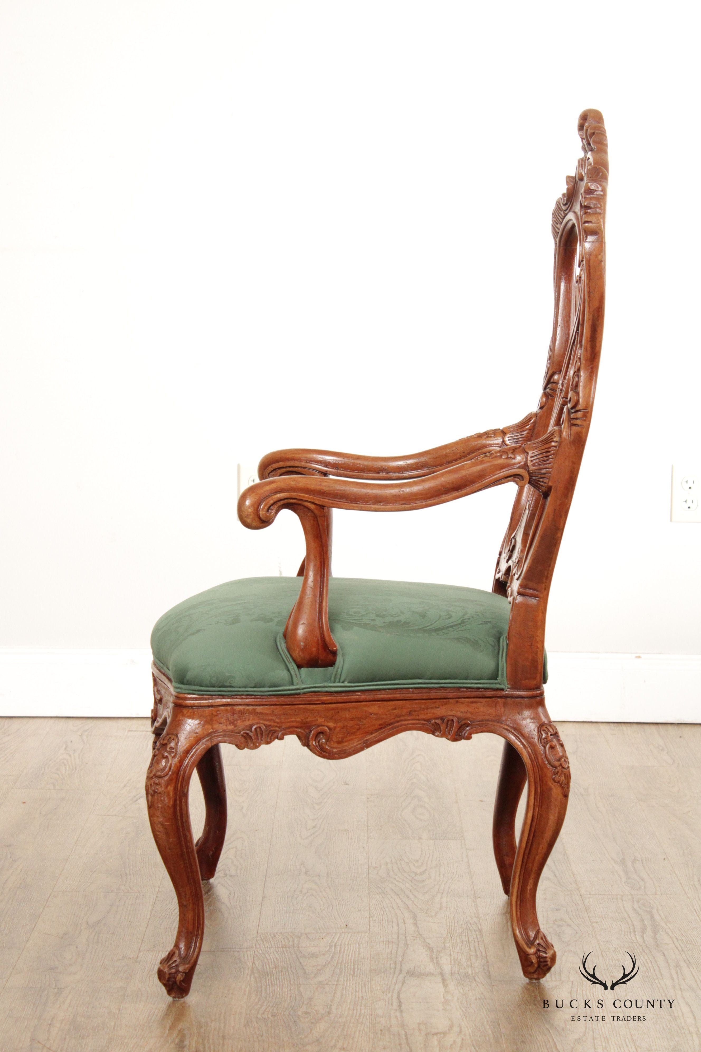 Interior Crafts Rococo Style Carved Armchair