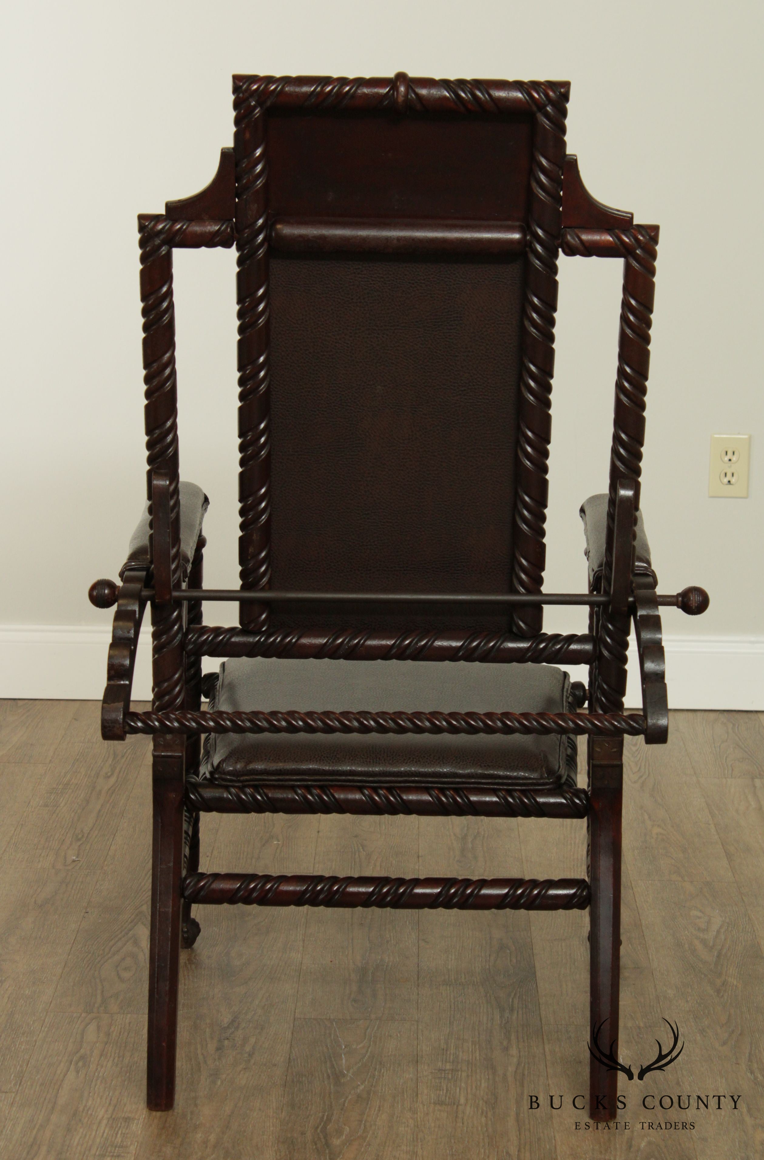 Hunzinger Antique Victorian Gothic Period Reclining Morris Chair