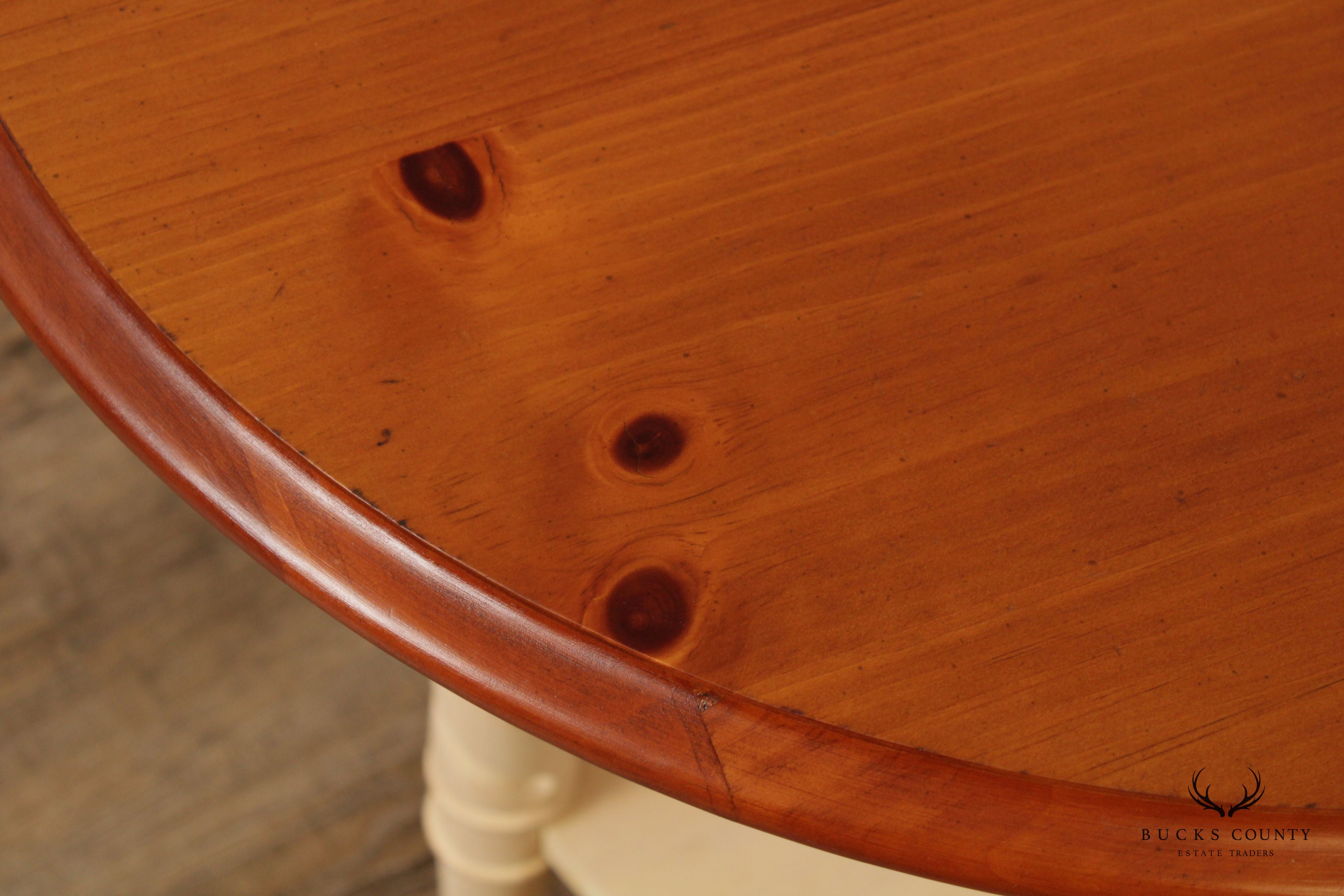 Rustic Vintage Pine Round Side Table