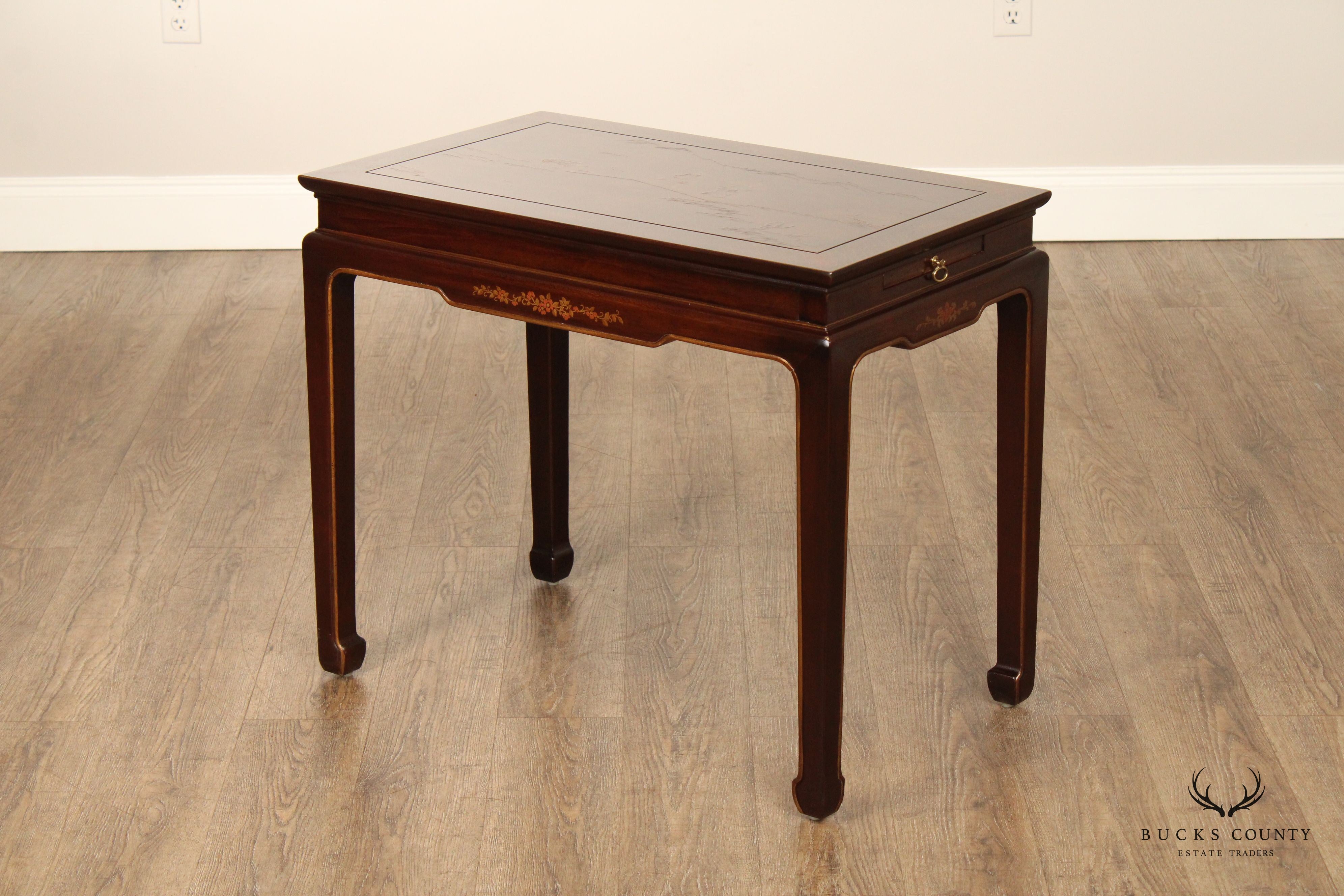 Henredon Chinoiserie Decorated Mahogany Side Table