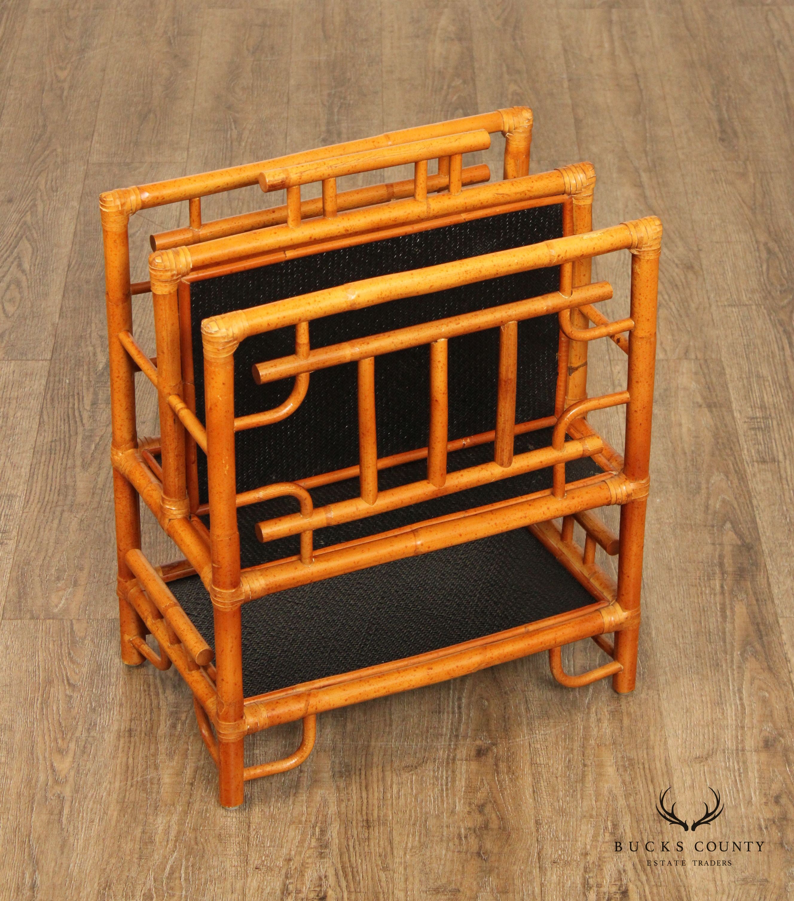 Vintage Chinese Stye Bamboo Magazine Rack