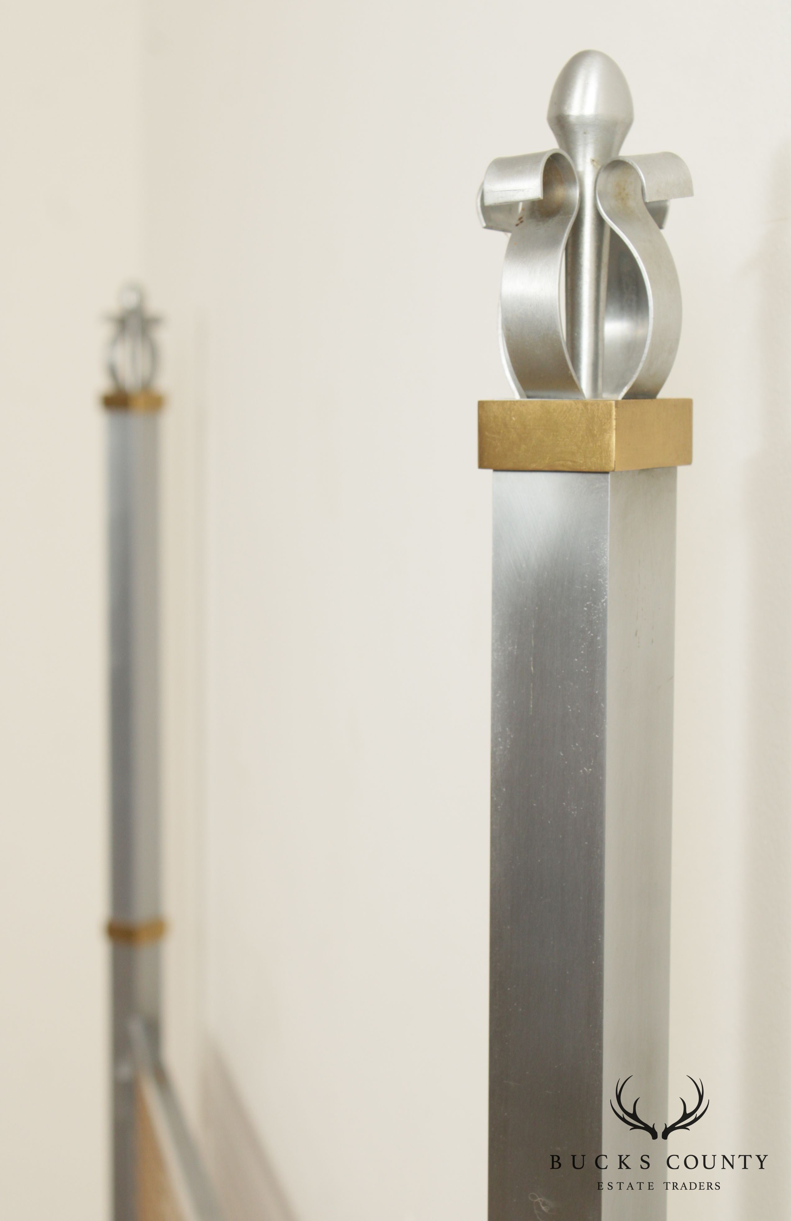 Hollywood Regency Style Metal Caned Back Full Poster Bed