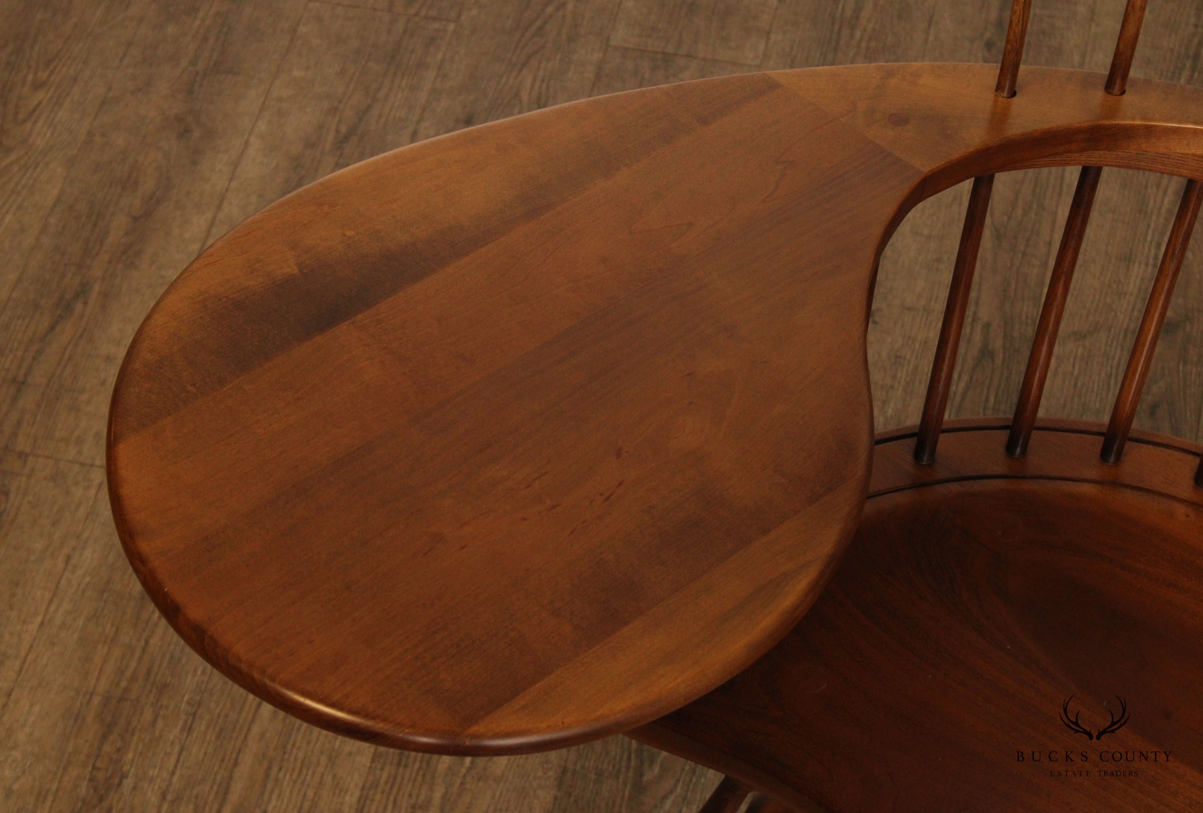 FREDERICK DUCKLOE CHERRY WINDSOR STYLE WRITING ARMCHAIR