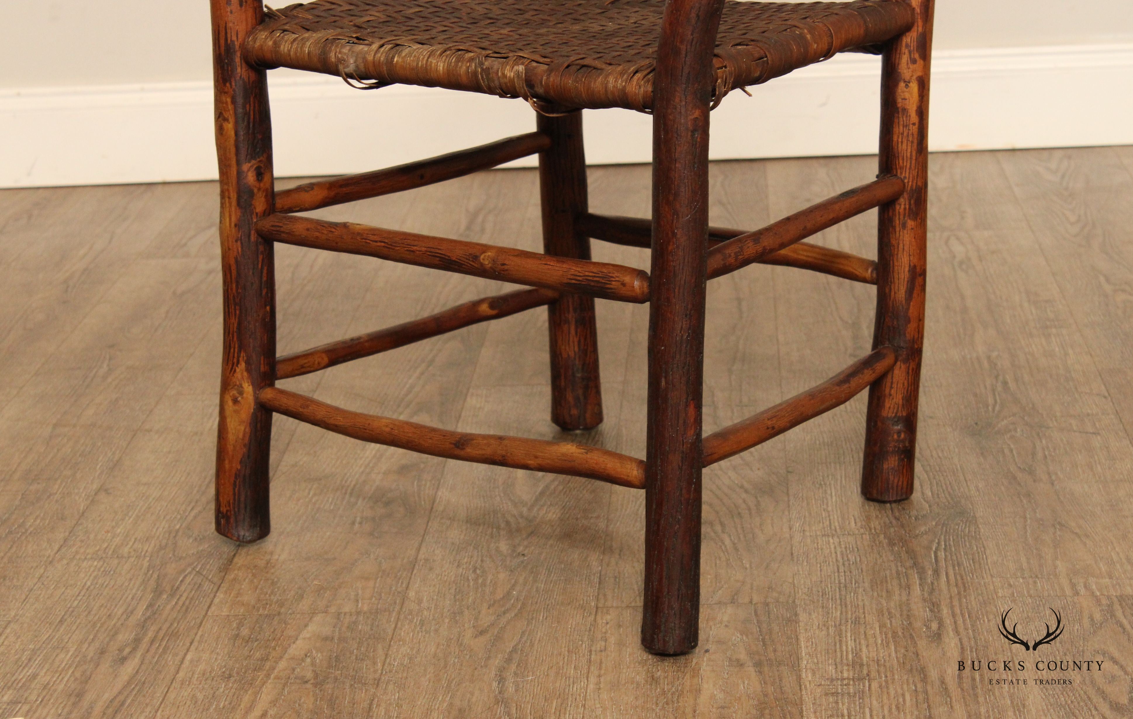 Antique Rustic Hickory Furniture Co Adirondack Style Armchair