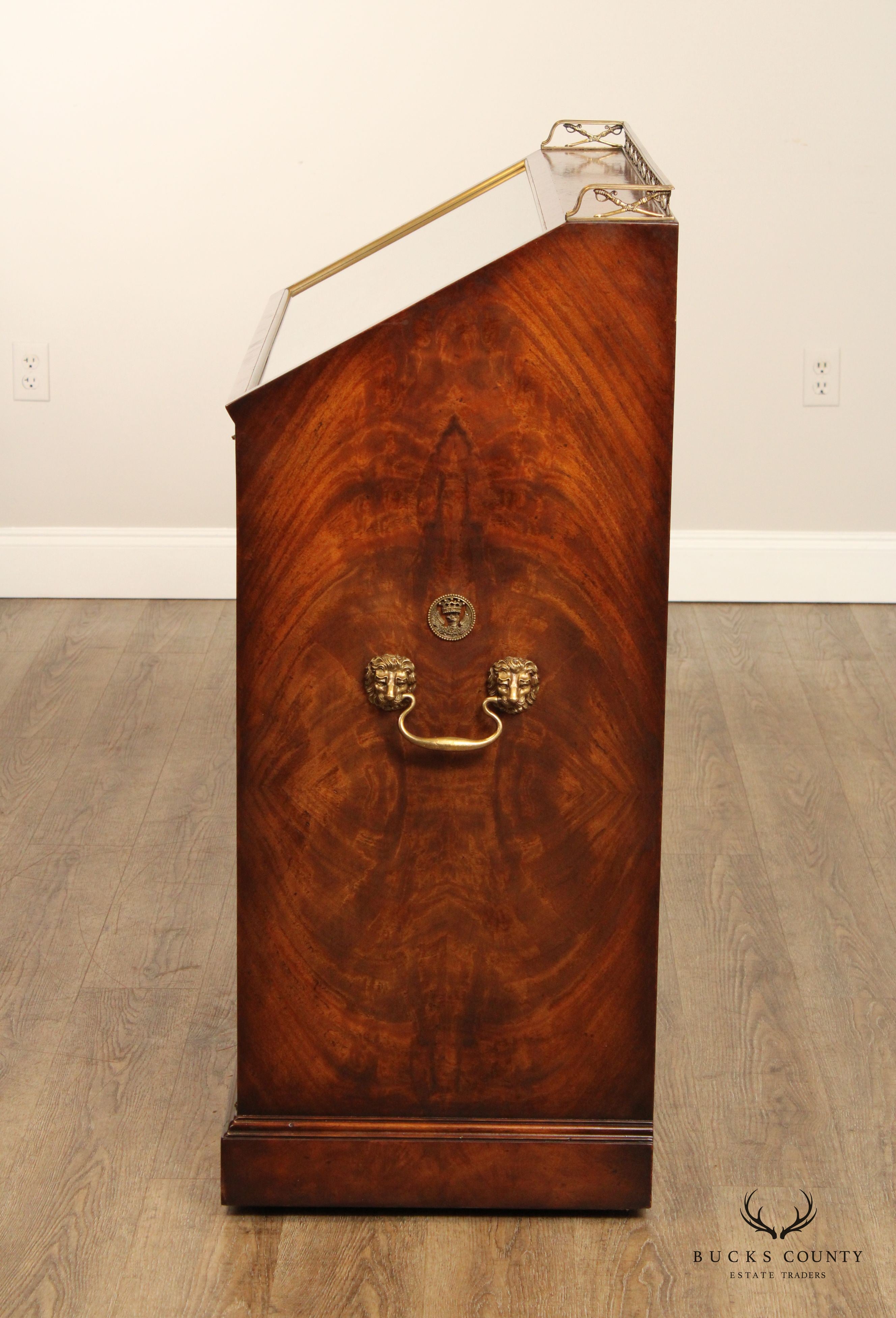 THEODORE ALEXANDER ALTHORP MAHOGANY REGENCY STYLE DISPLAY BOOKCASE CABINET