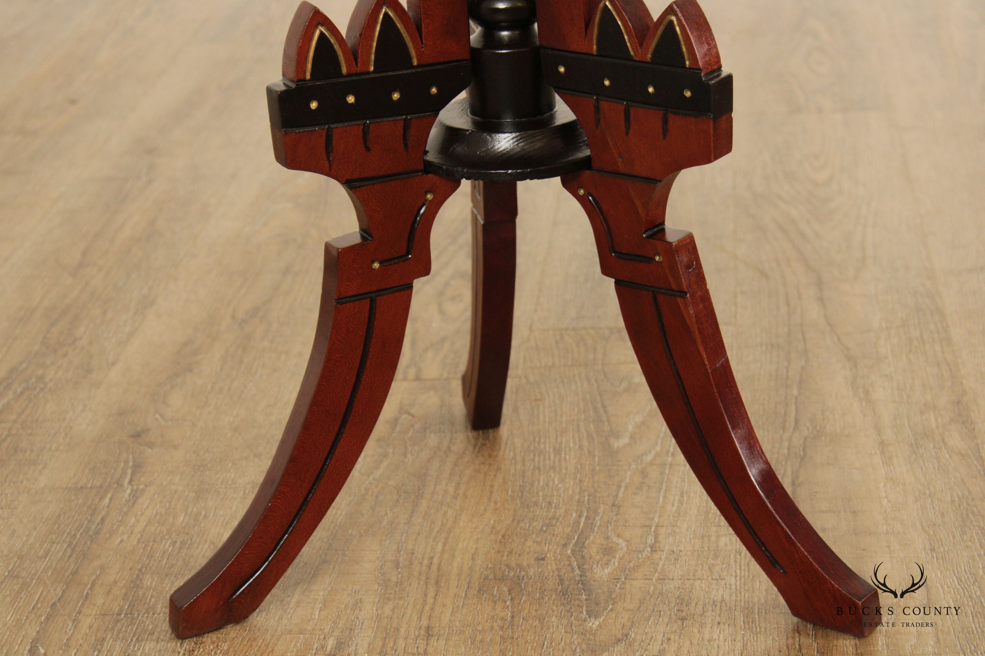 Eastlake Victorian Carved Mahogany Pedestal Plant Stand