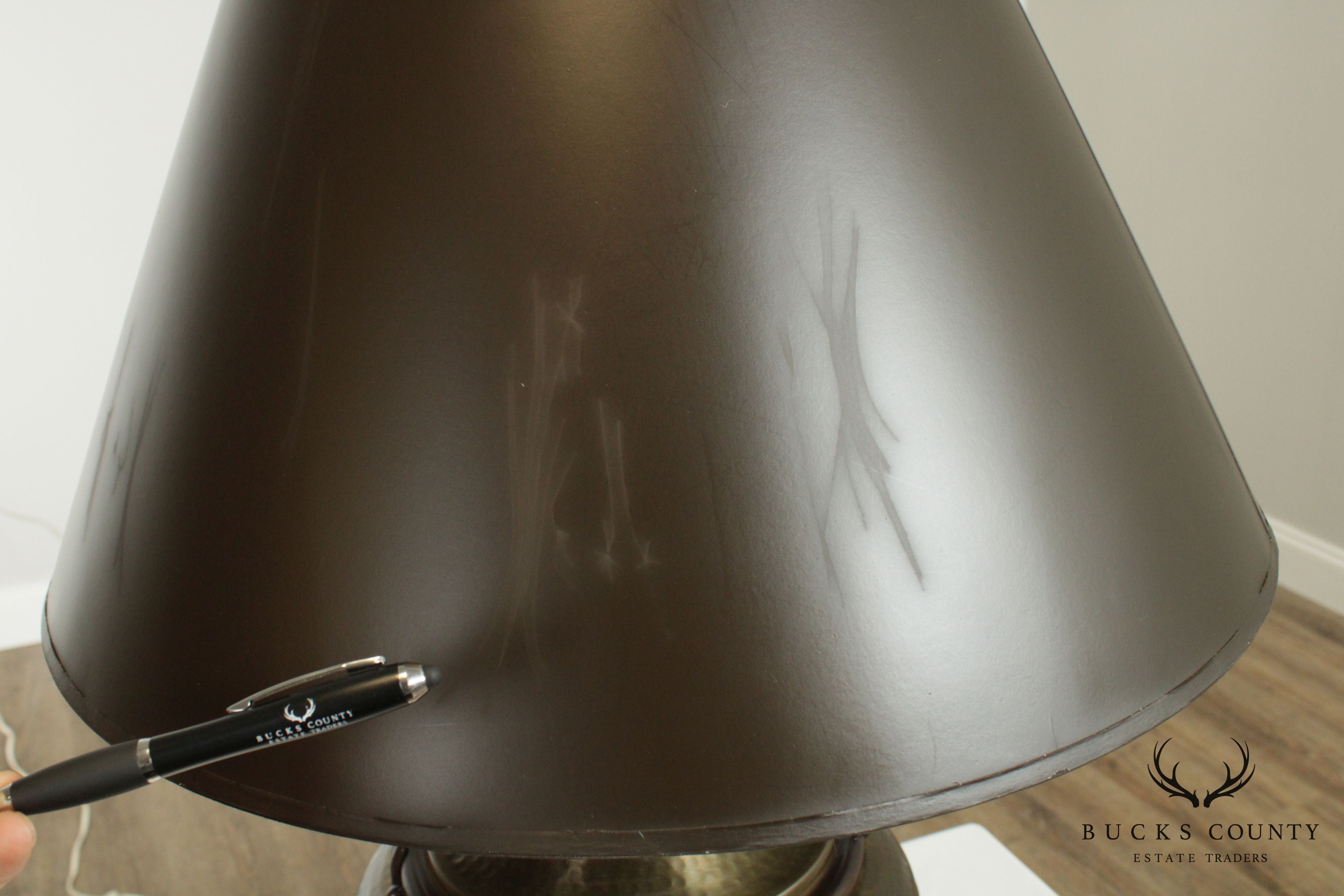 Chapman Regency Style Hammered Brass Table Lamp