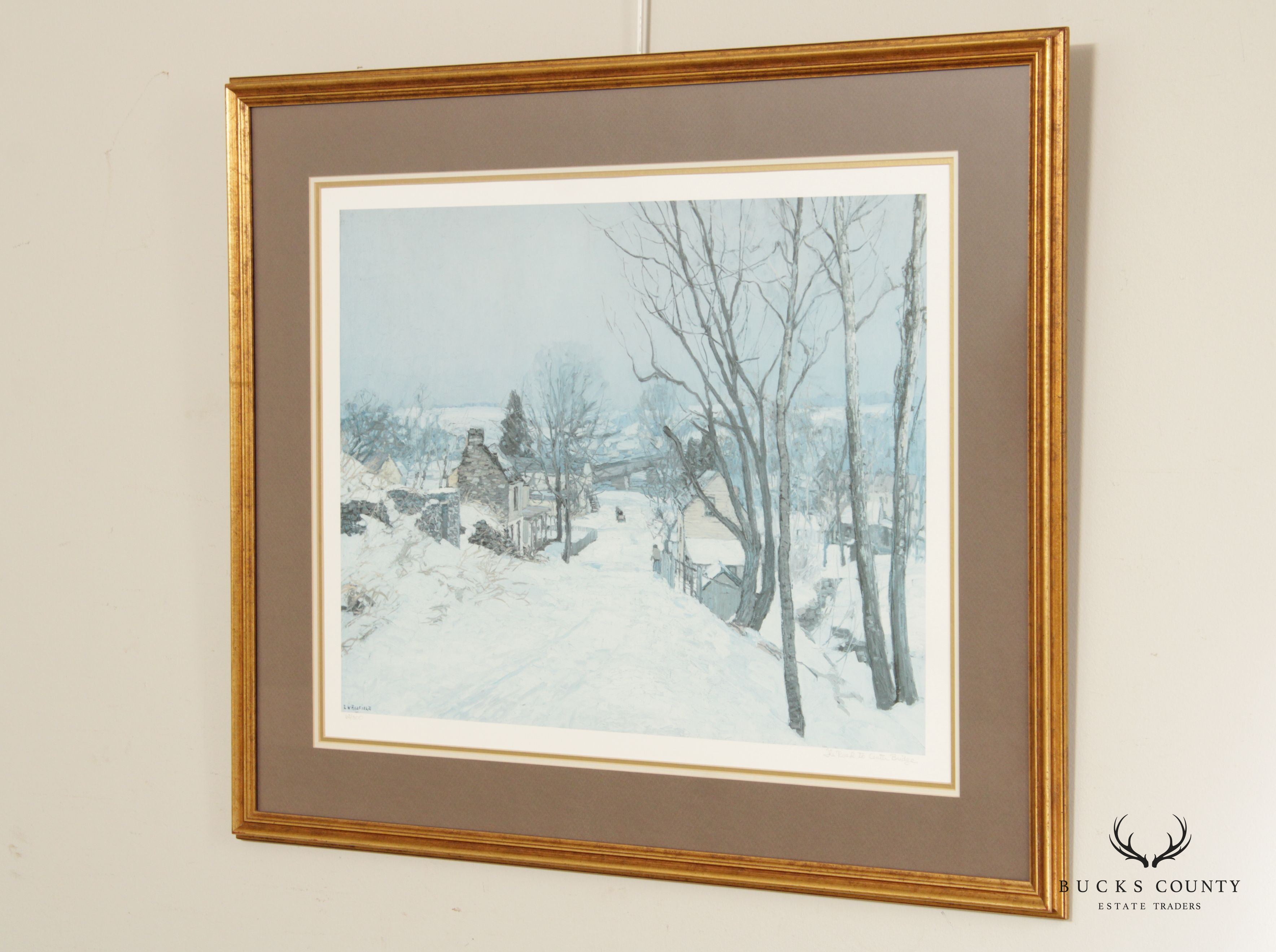 Vintage 'The Road to Center Bridge' Art Print, After Edward Willis Redfield