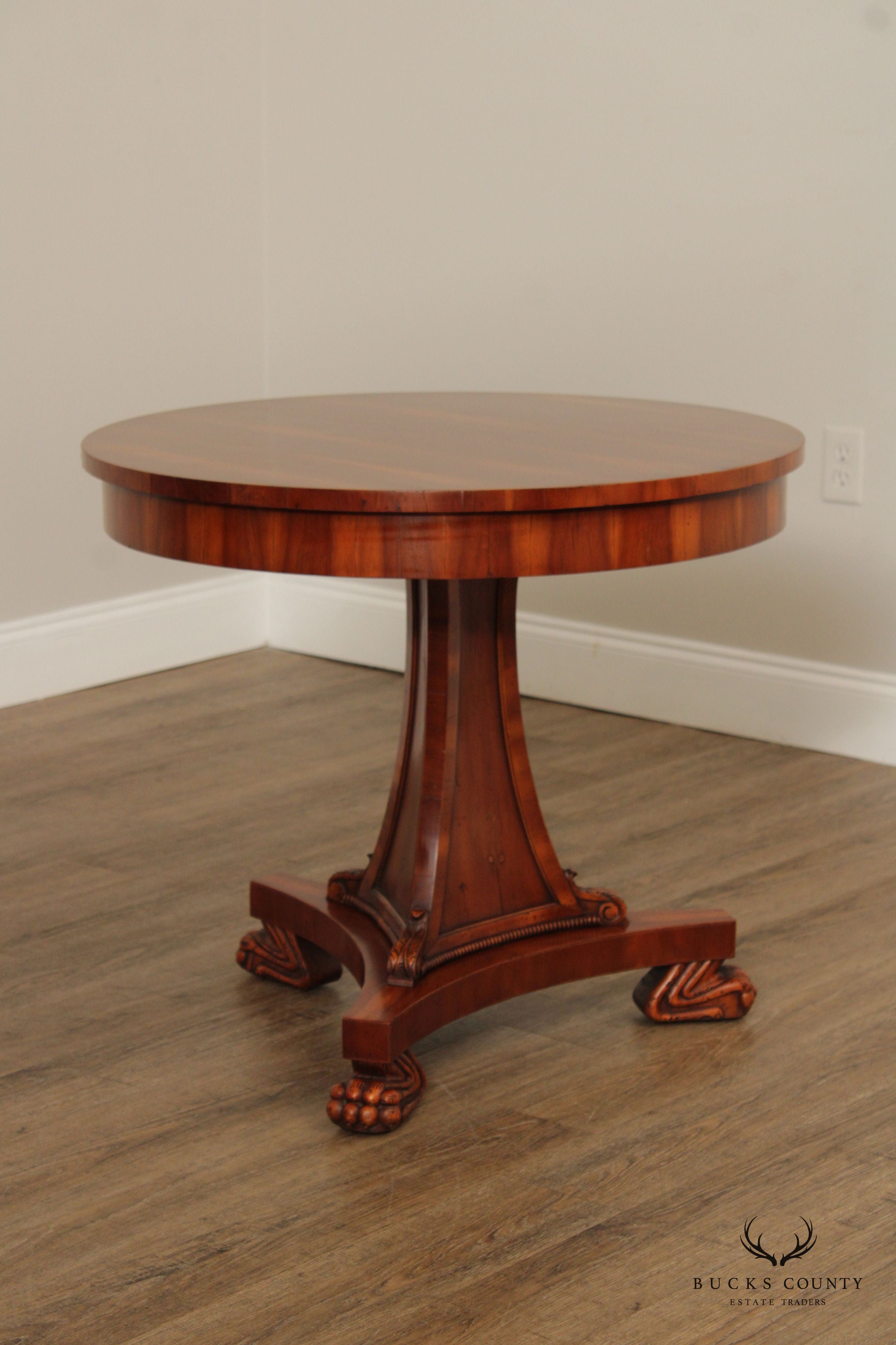 Alfonso Marina Empire Style Round Accent or Center Table